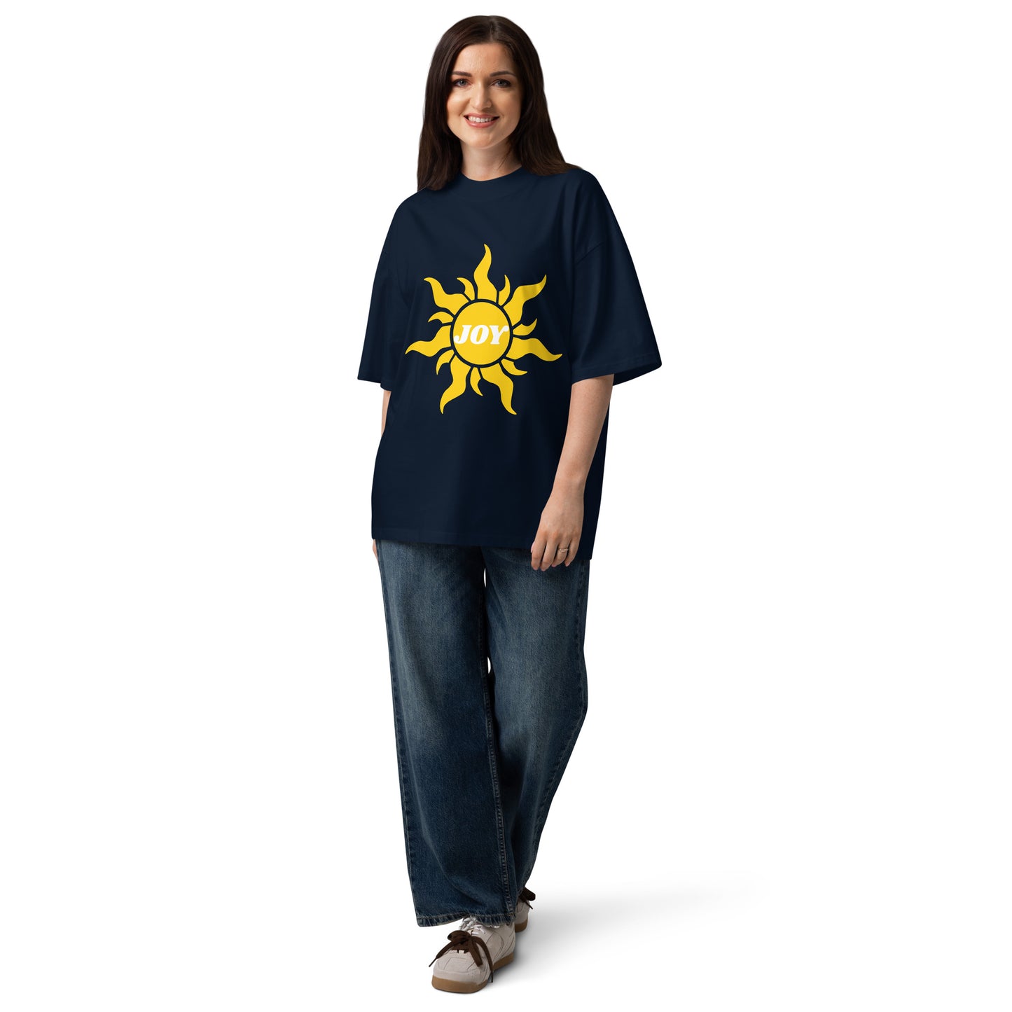Joy Inspirational Oversized High Neck T Shirt