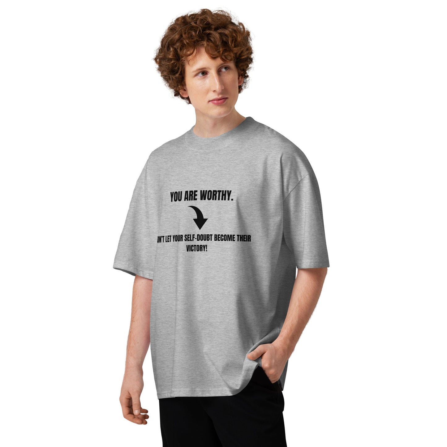 Motivational Unisex oversized high neck t-shirt