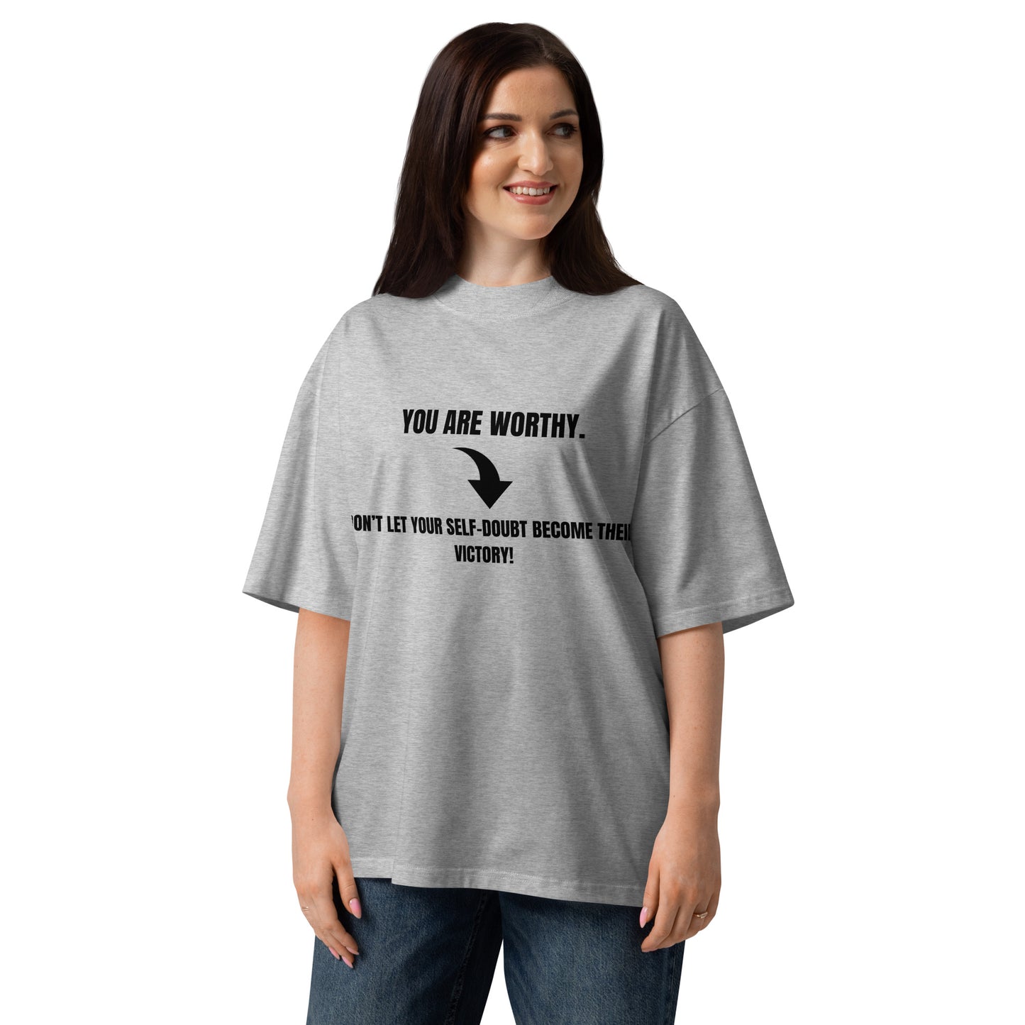 Motivational Unisex oversized high neck t-shirt