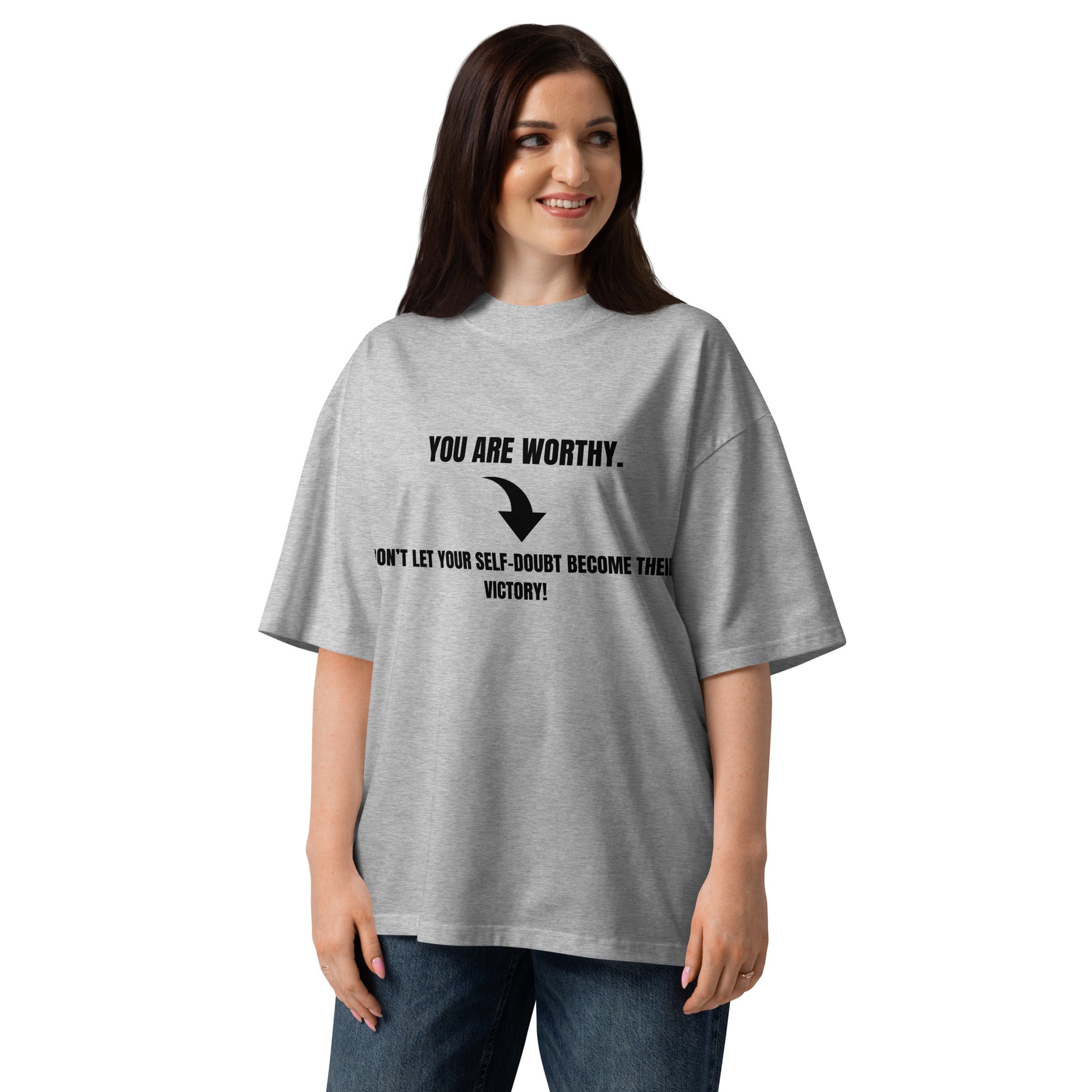 Motivational Unisex oversized high neck t-shirt