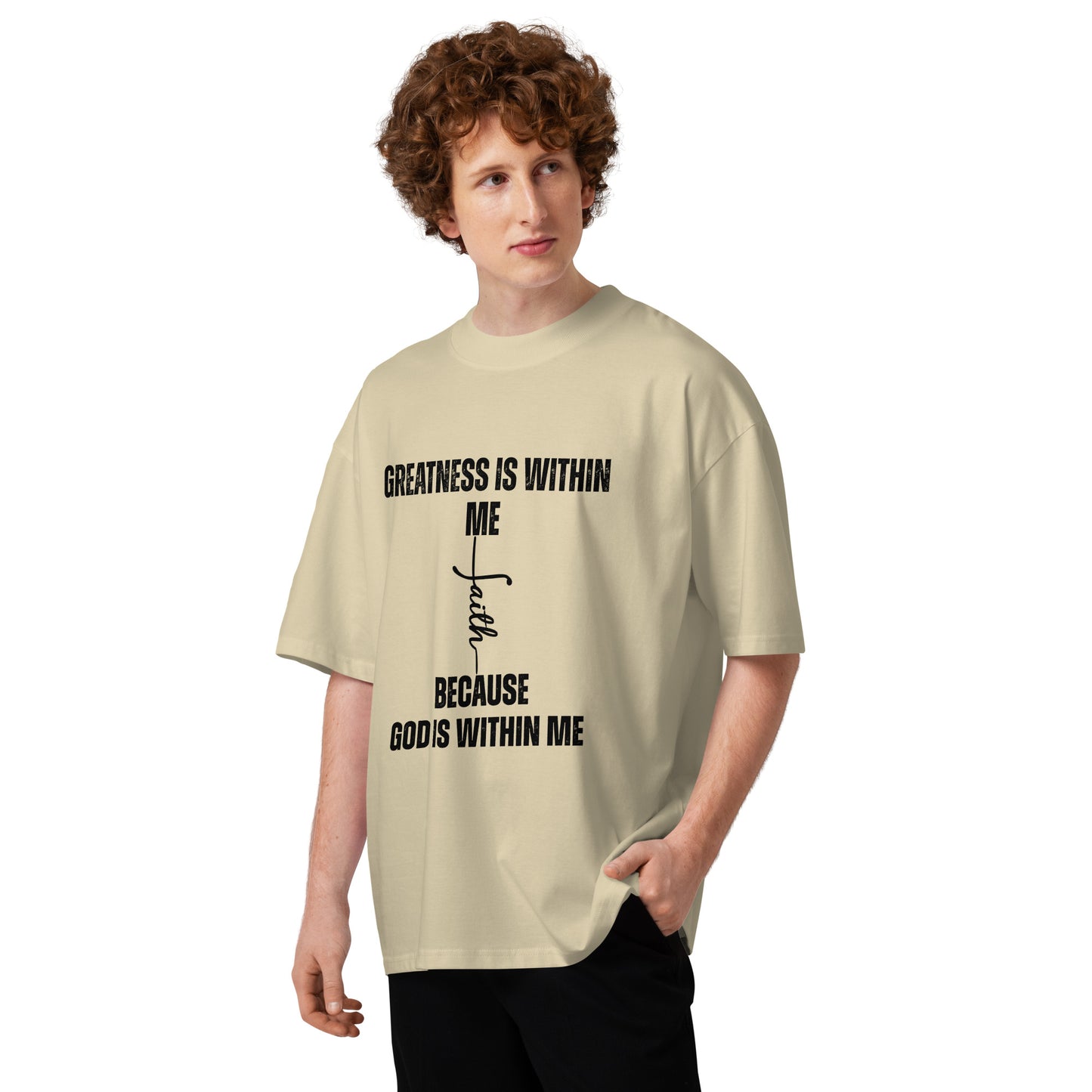 Christian Inspirational Oversized High Neck T-Shirt Unisex