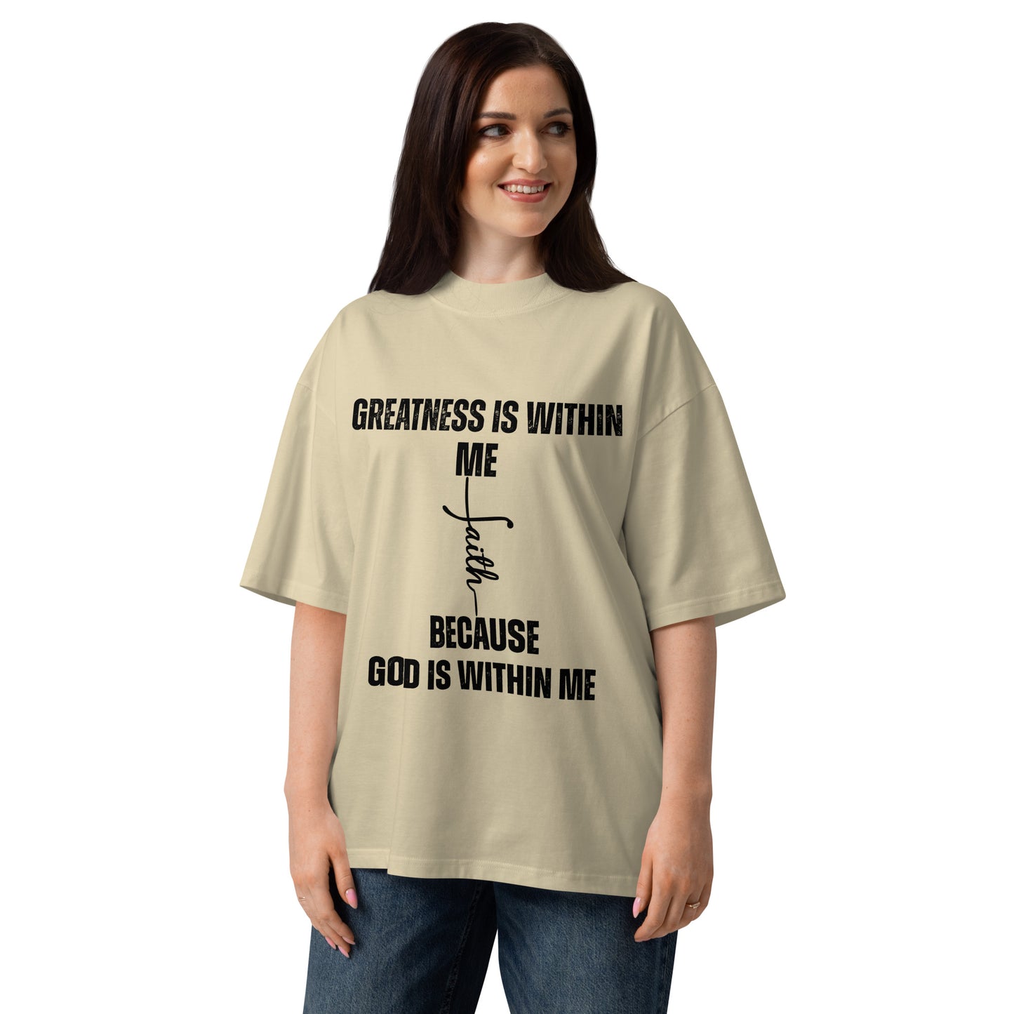 Christian Inspirational Oversized High Neck T-Shirt Unisex