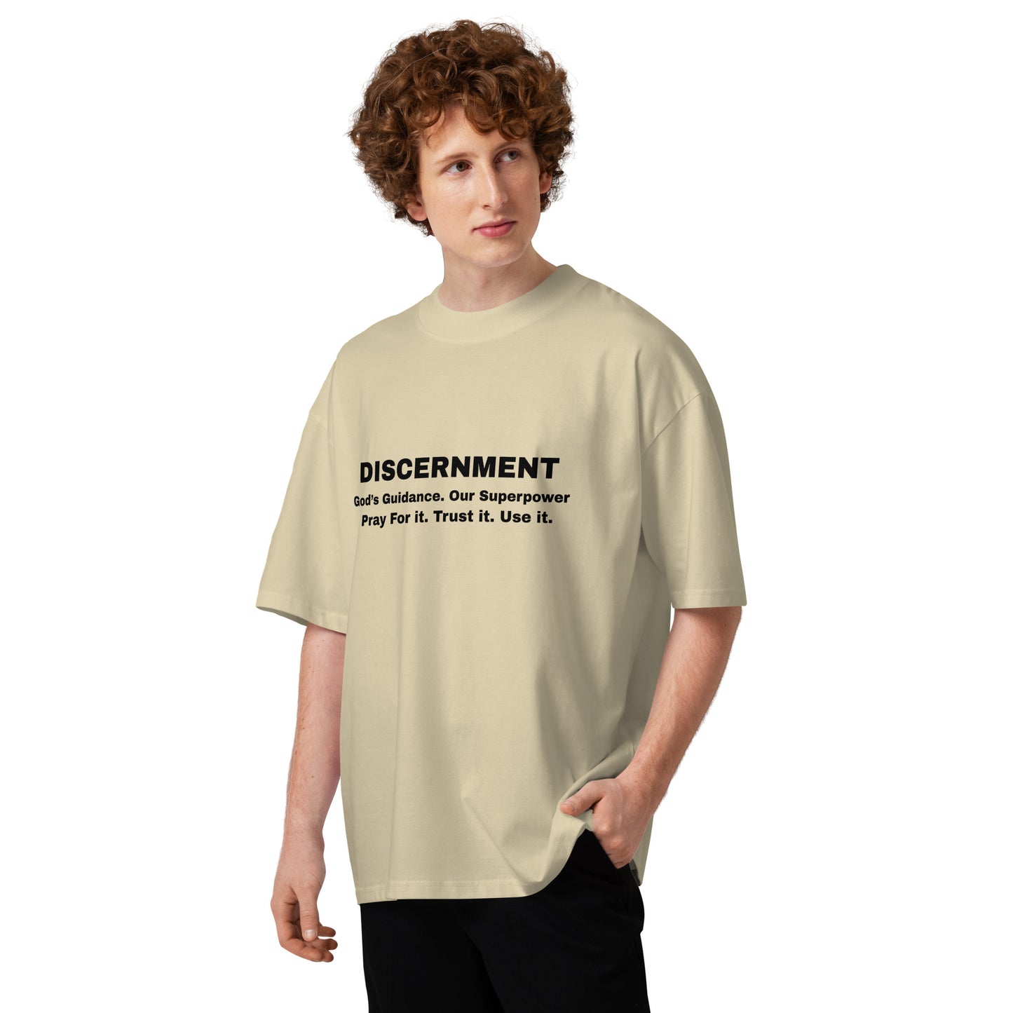 Discernment Christian Faith Inspirational Unisex Oversized High Neck T Shirt