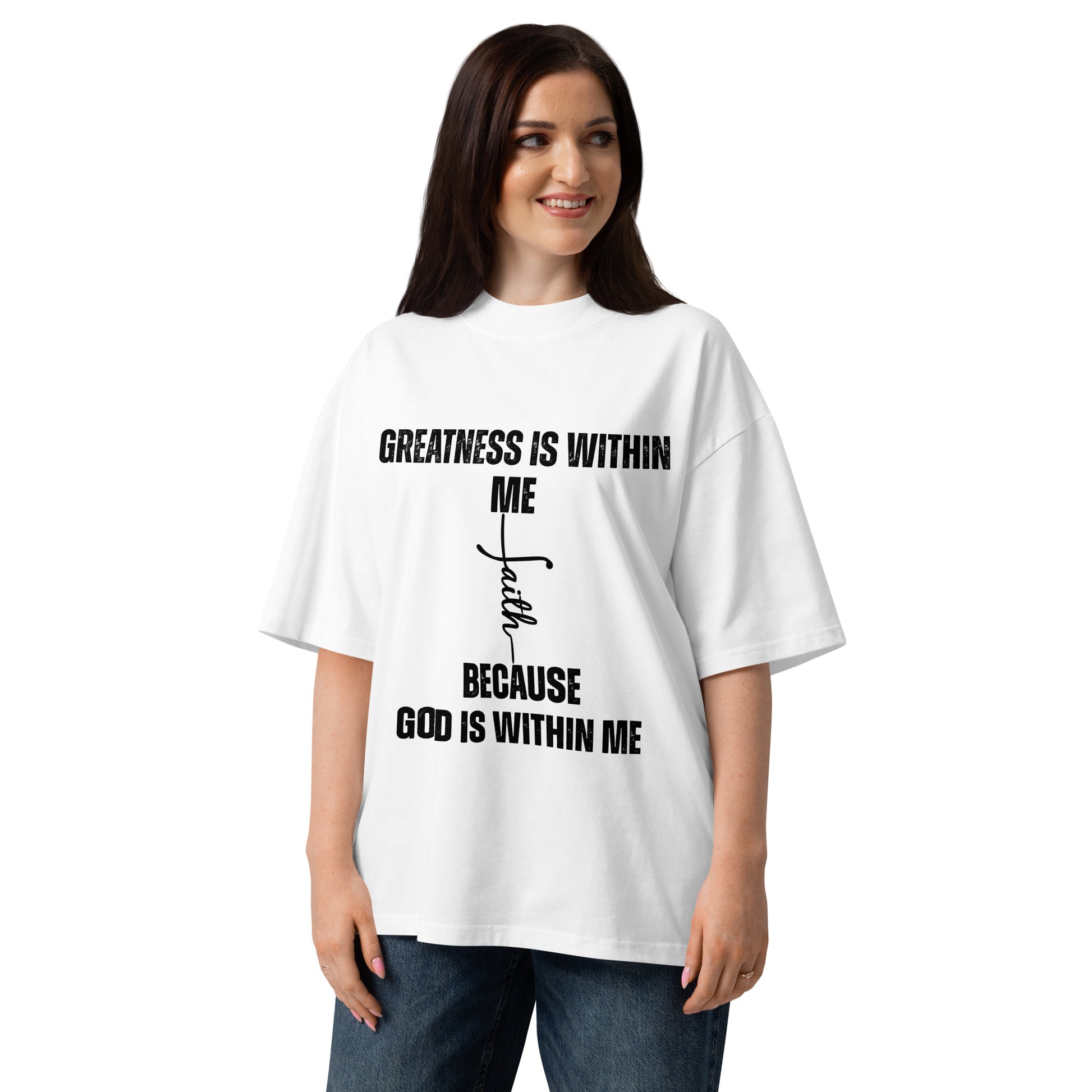 Christian Inspirational Oversized High Neck T-Shirt Unisex