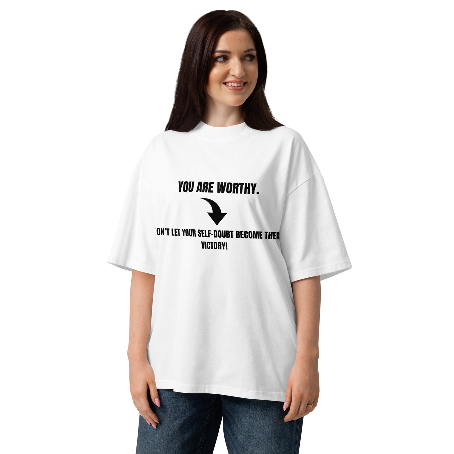 Motivational Unisex oversized high neck t-shirt