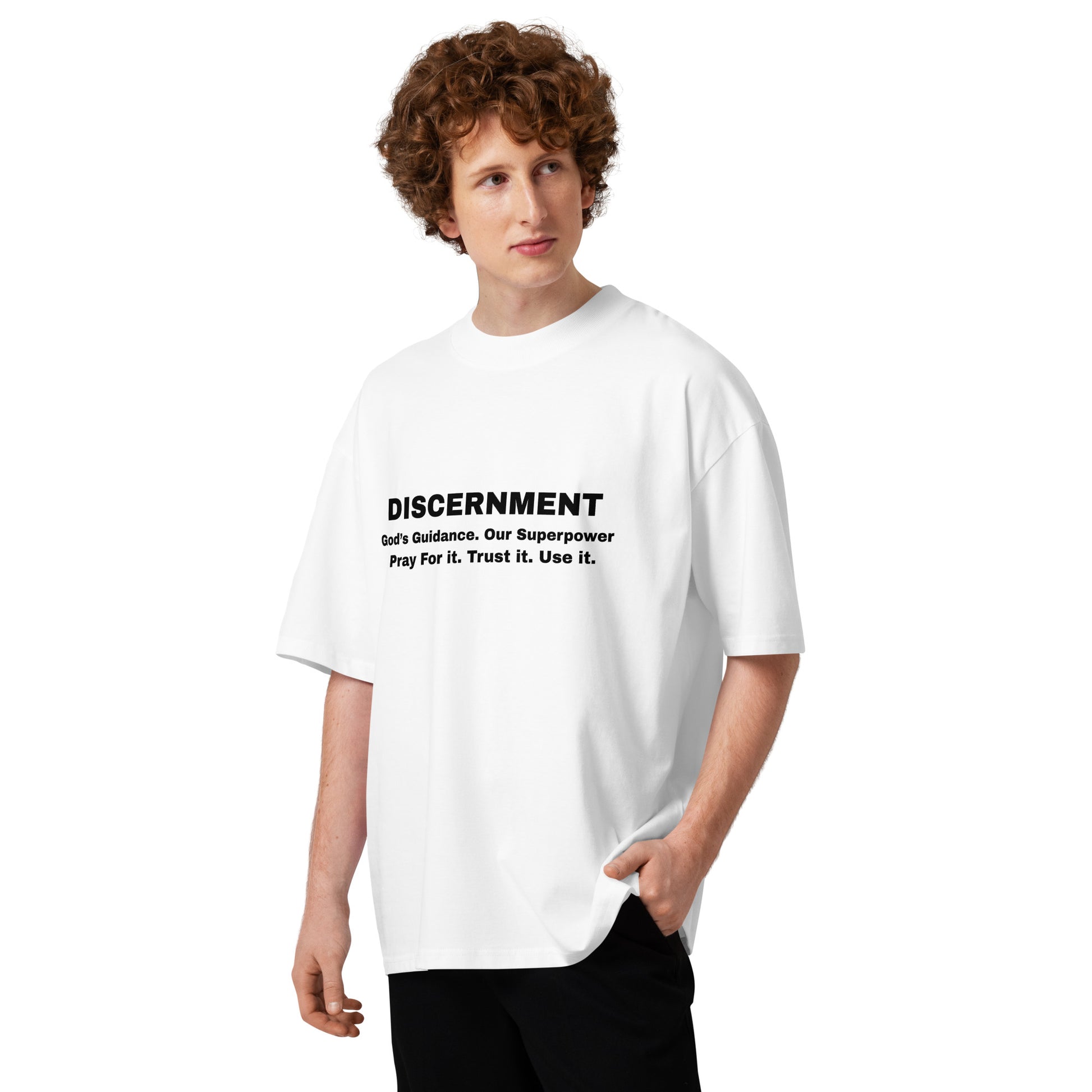 Discernment Christian Faith Inspirational Unisex Oversized High Neck T Shirt