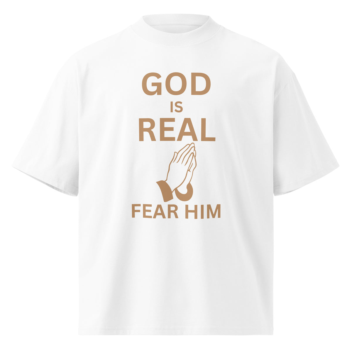 God is Real Christian Unisex Oversized High Neck T Shirt