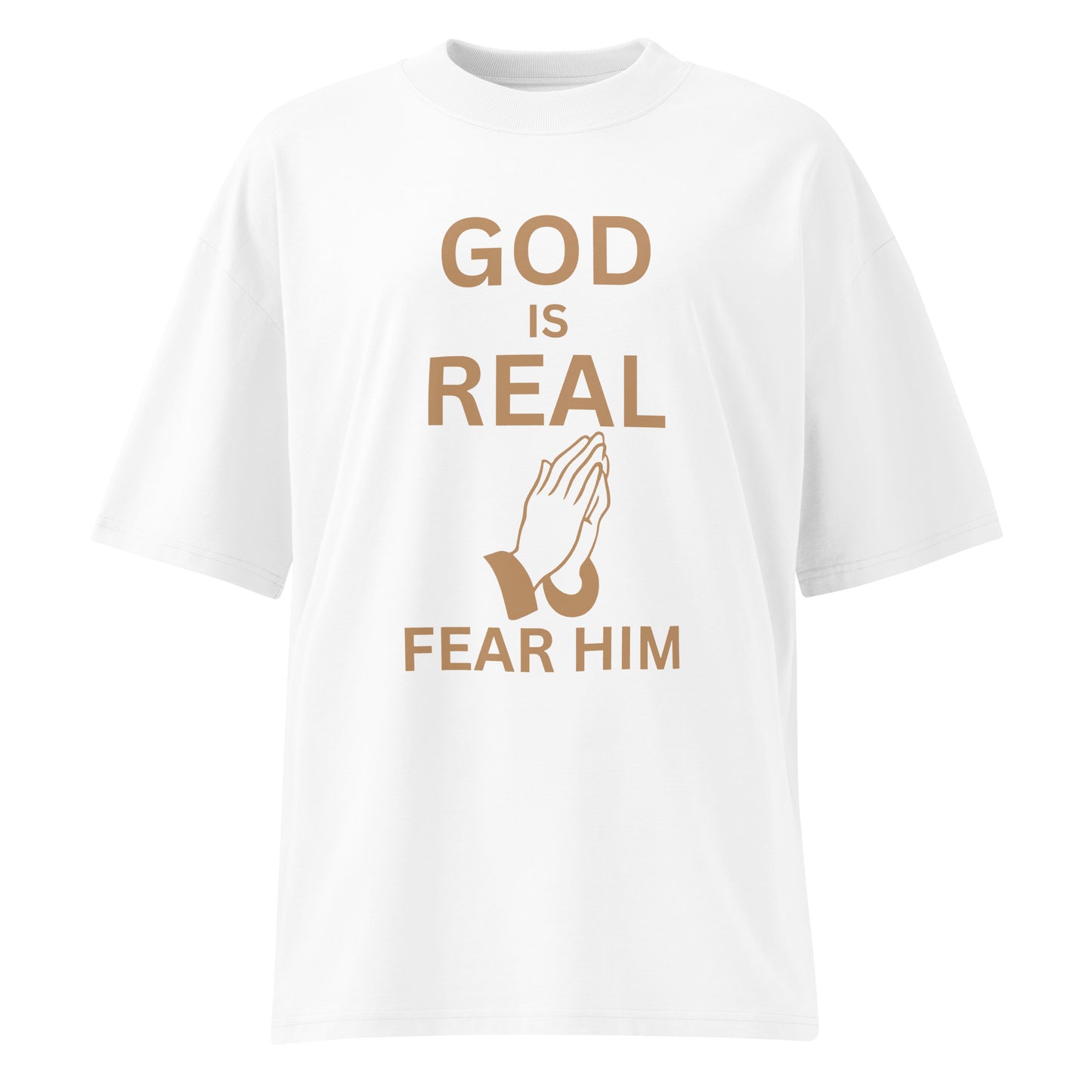 God is Real Christian Unisex Oversized High Neck T Shirt