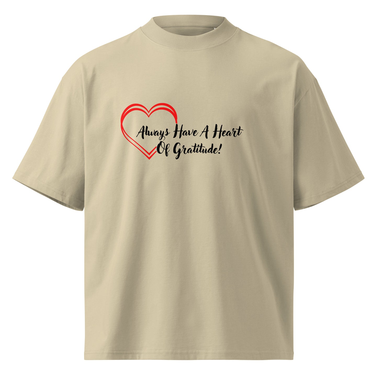 Heart of Gratitude Unisex Organic Oversized High Neck T Shirt