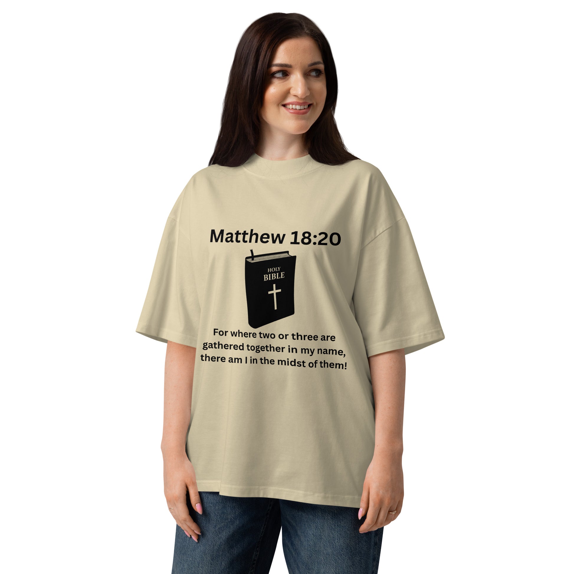 Christian Inspirational Unisex Organic Oversized High Neck T Shirt