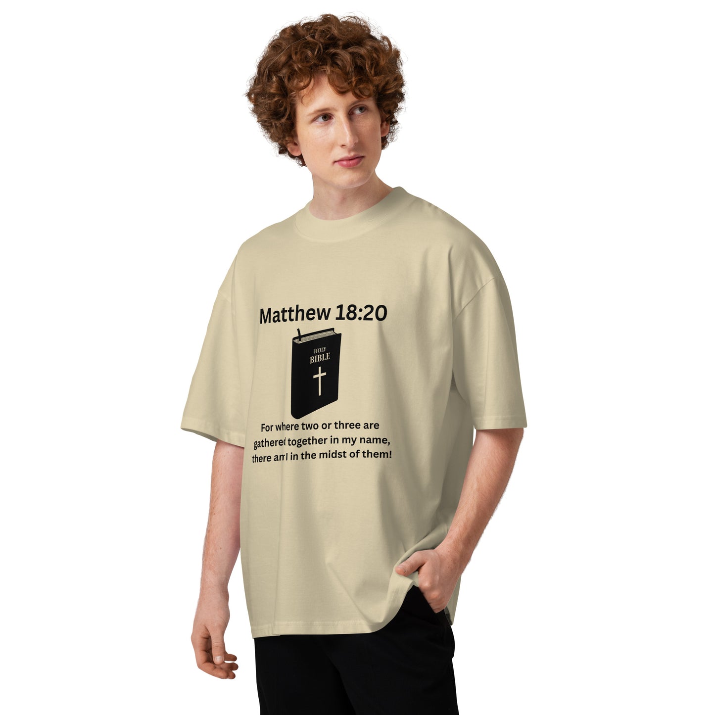 Christian Inspirational Unisex Organic Oversized High Neck T Shirt