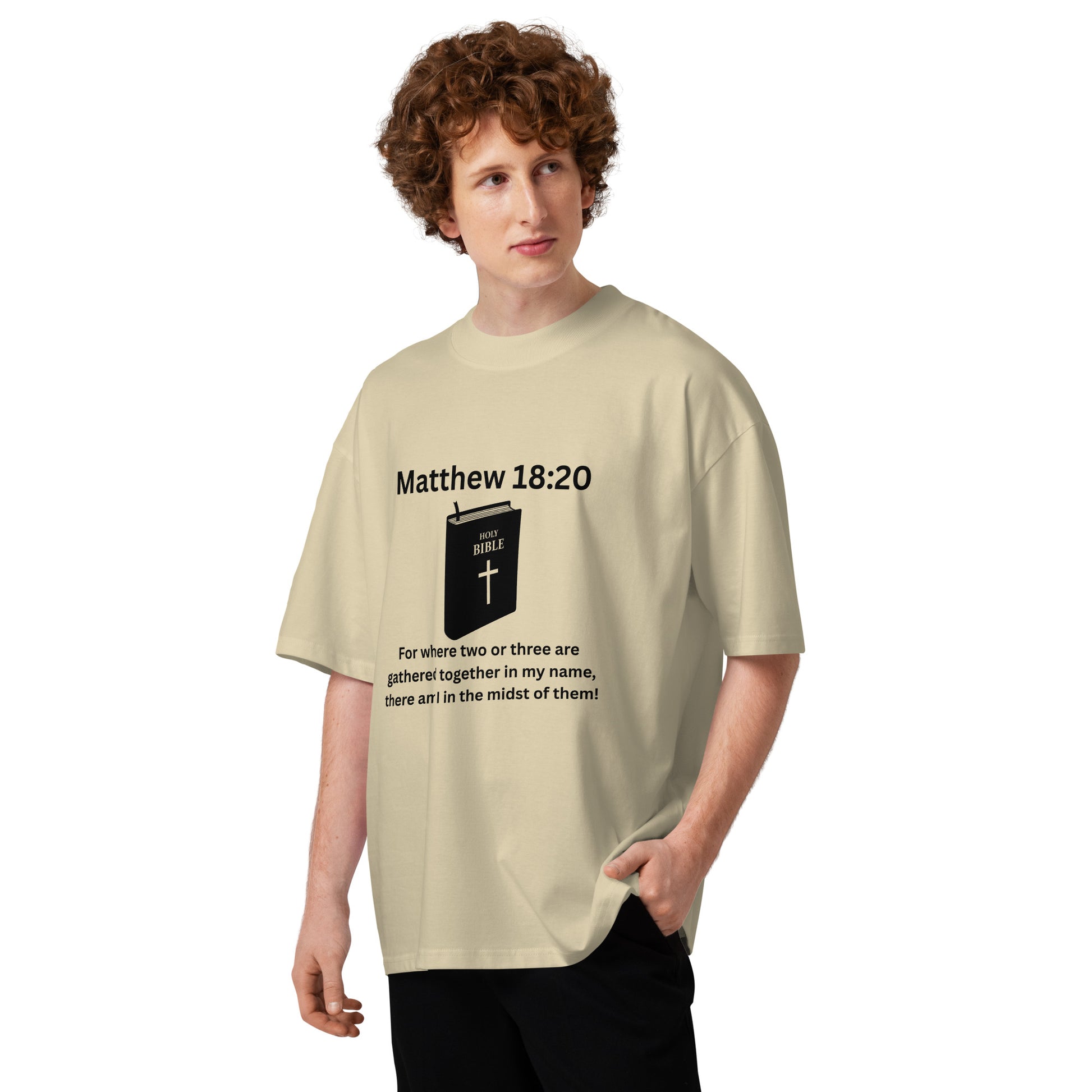 Christian Inspirational Unisex Organic Oversized High Neck T Shirt