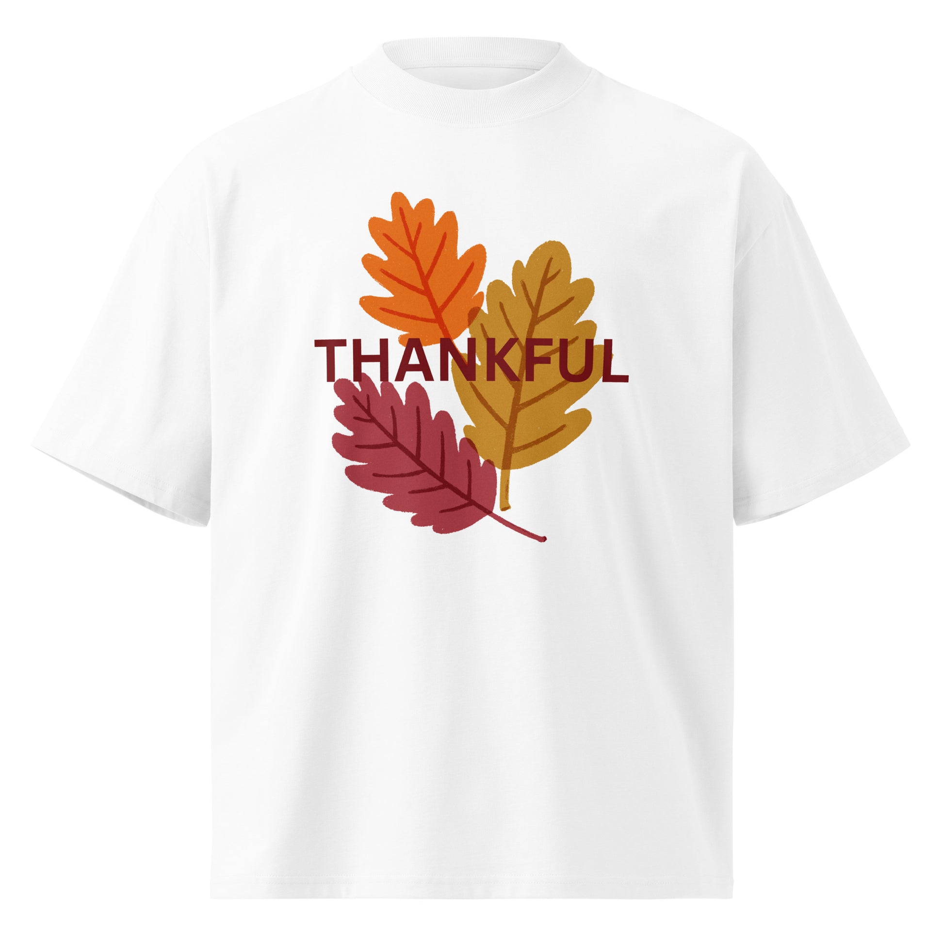 Happy Thanksgiving Unisex Organic Oversized High Neck T Shirt