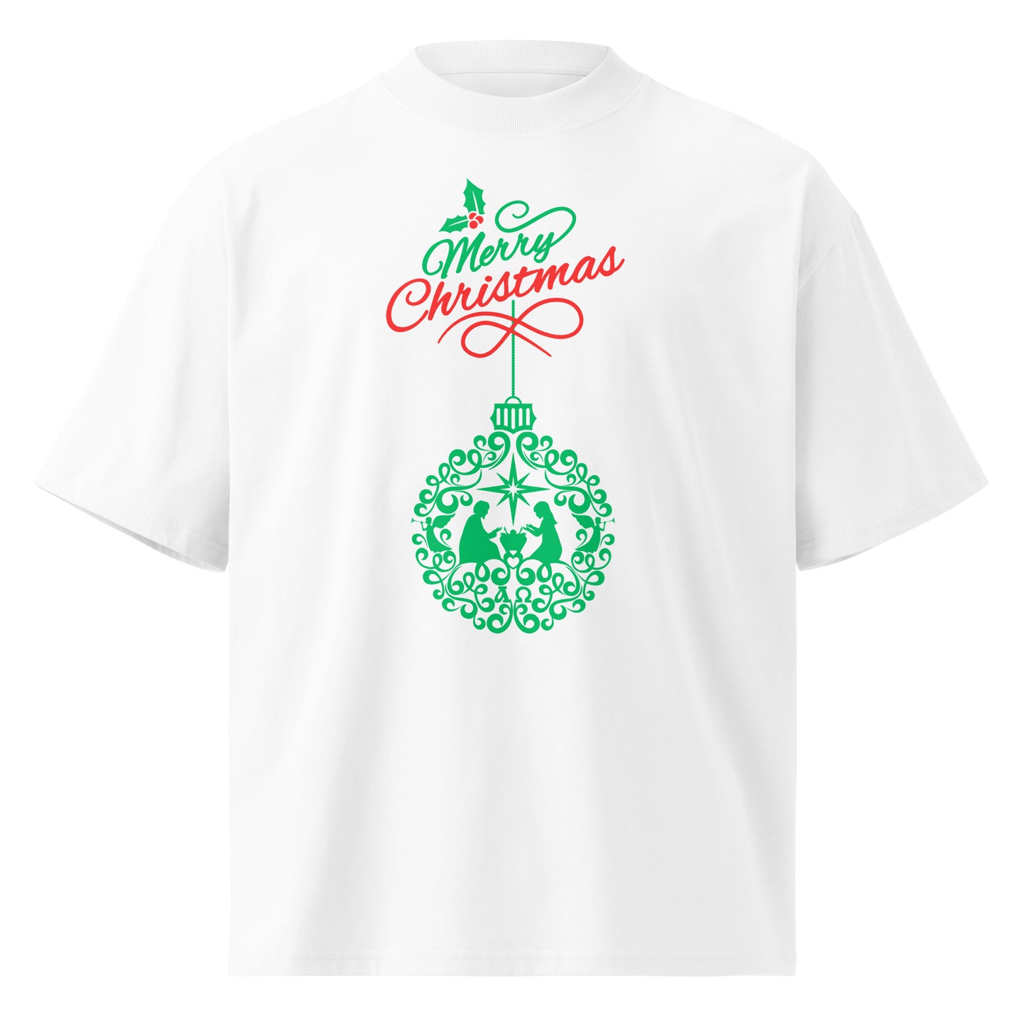 Christmas Unisex organic oversized high neck t-shirt