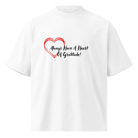 Heart of Gratitude Unisex Organic Oversized High Neck T Shirt
