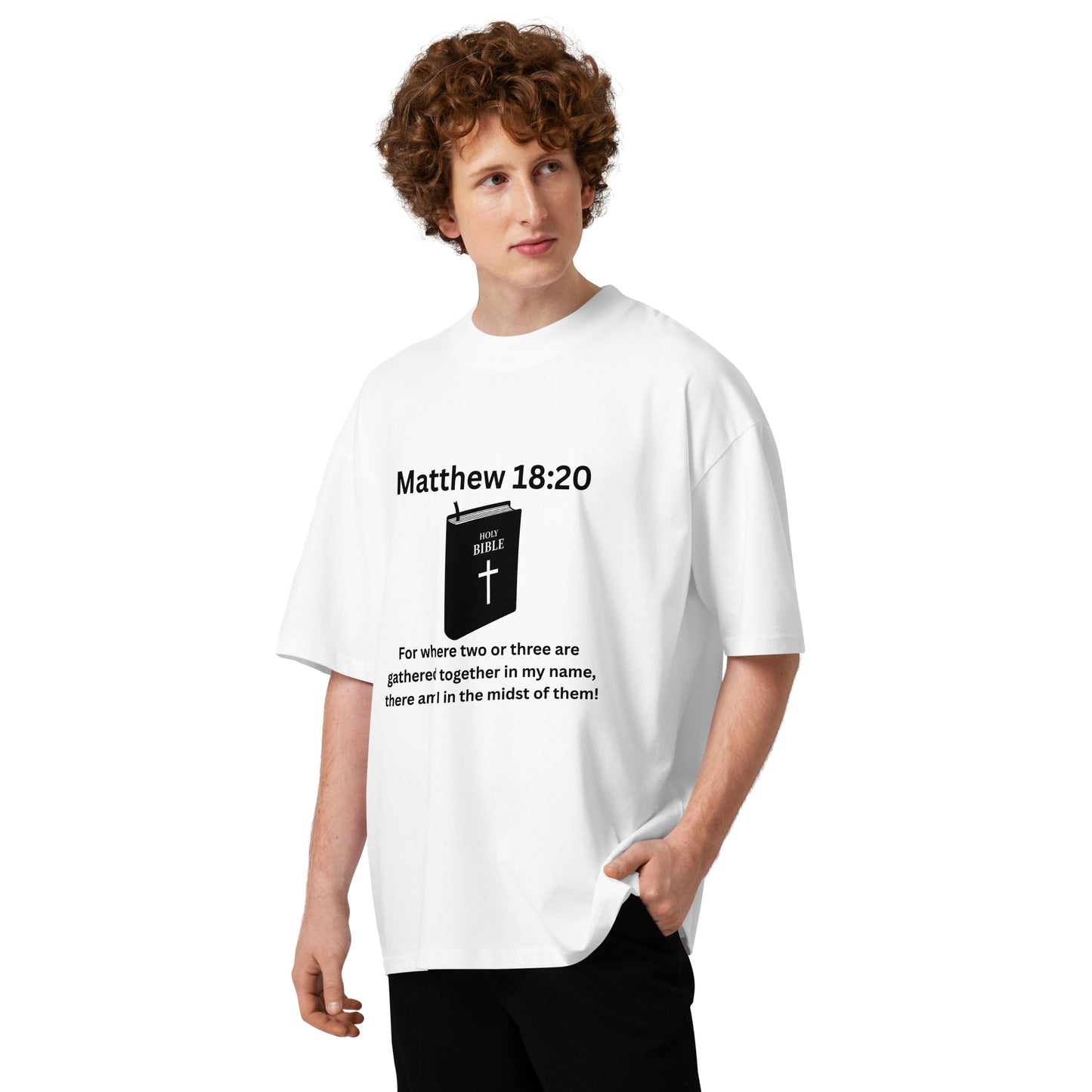 Christian Inspirational Unisex Organic Oversized High Neck T Shirt