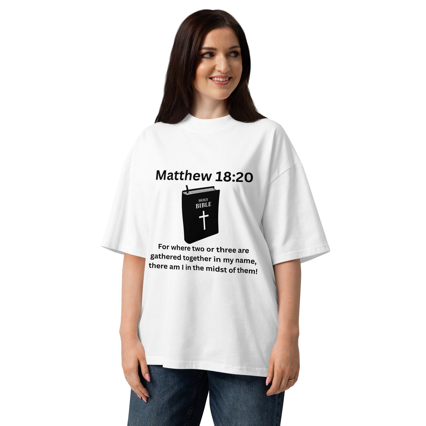 Christian Inspirational Unisex Organic Oversized High Neck T Shirt