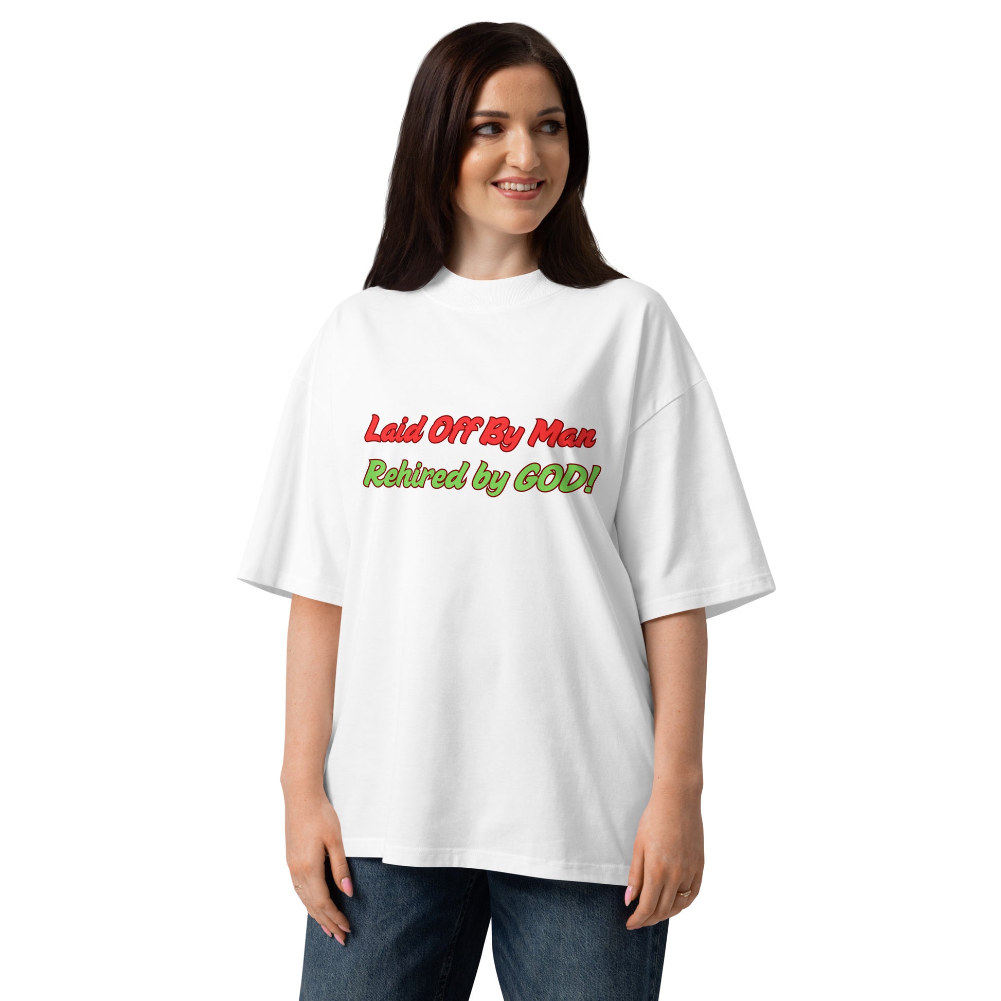 Christian Inspirational Unisex Organic Oversized High Neck T Shirt