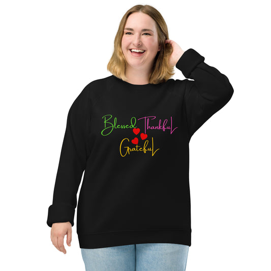 Blessed Unisex organic raglan sweatshirt
