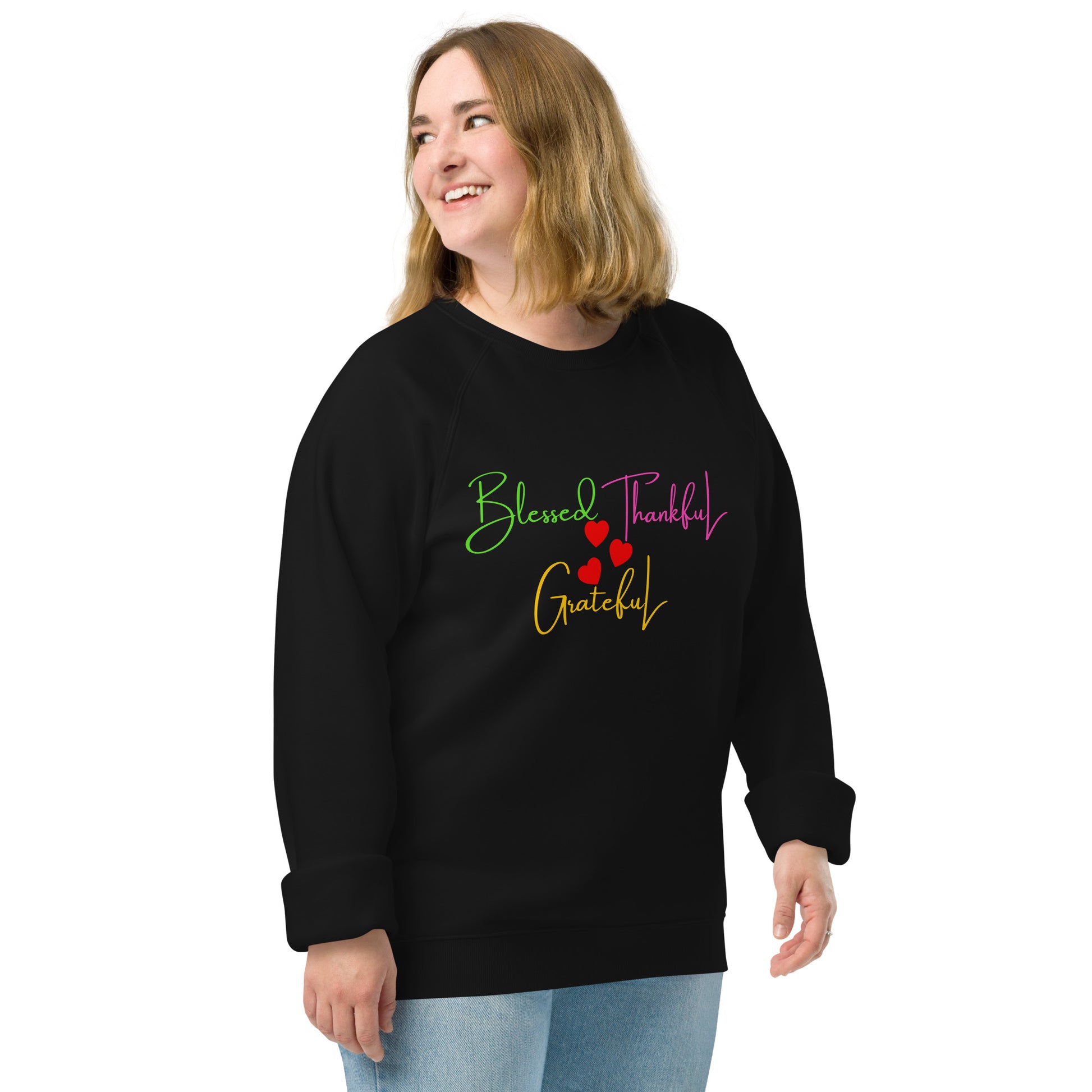 Blessed Unisex organic raglan sweatshirt
