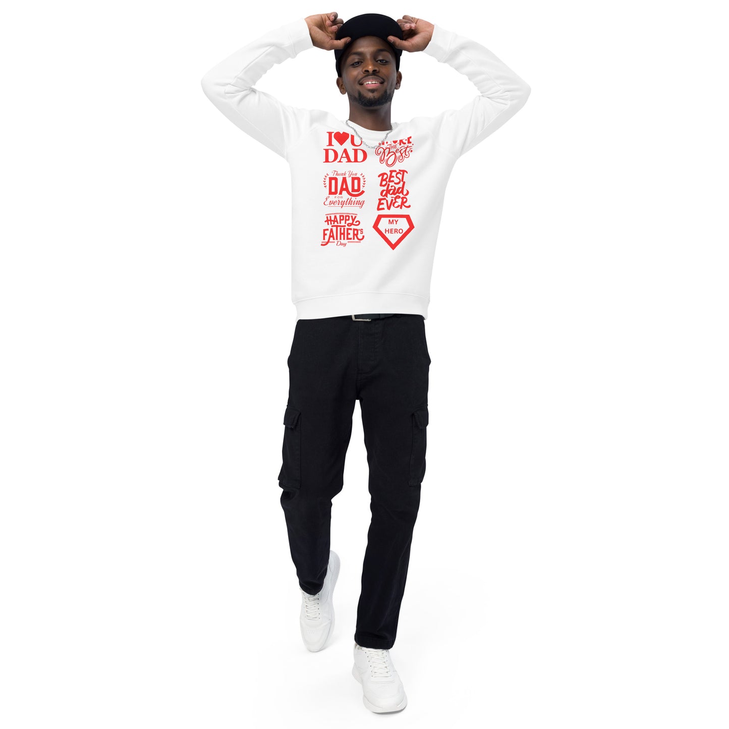 Father's Day Inspirational organic raglan sweatshirt