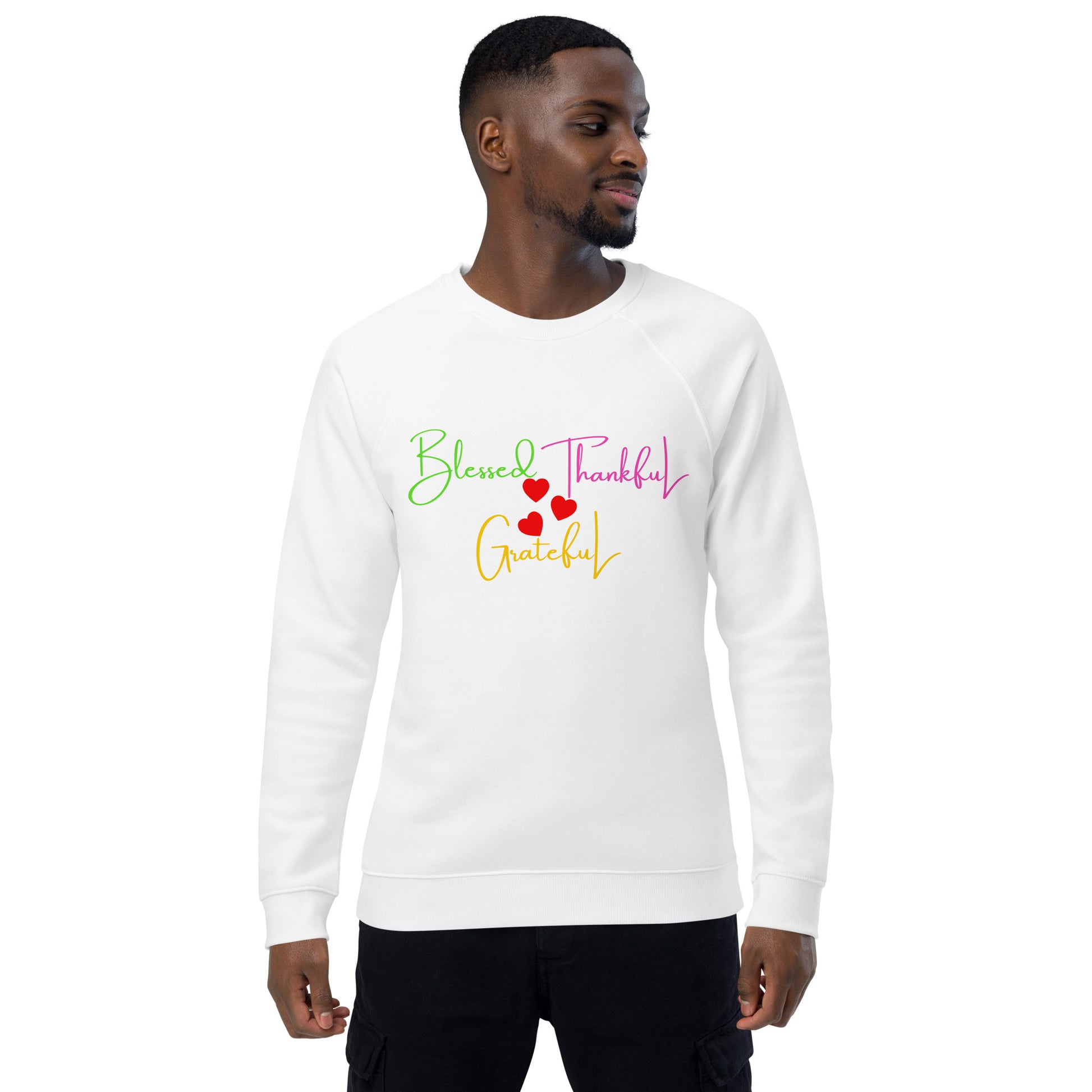 Blessed Unisex organic raglan sweatshirt
