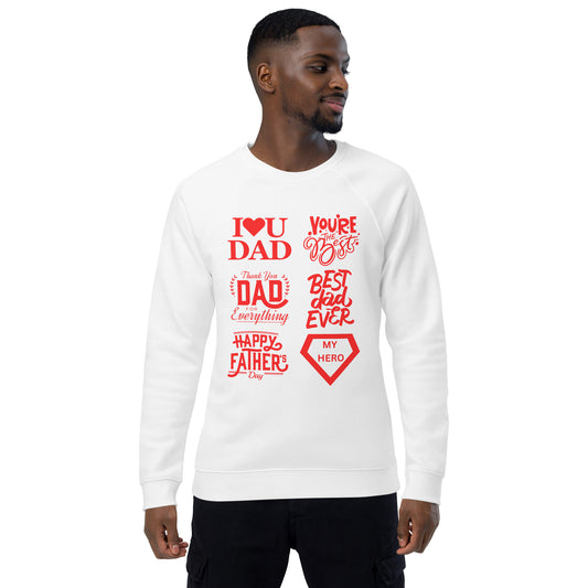 Father's Day Inspirational organic raglan sweatshirt