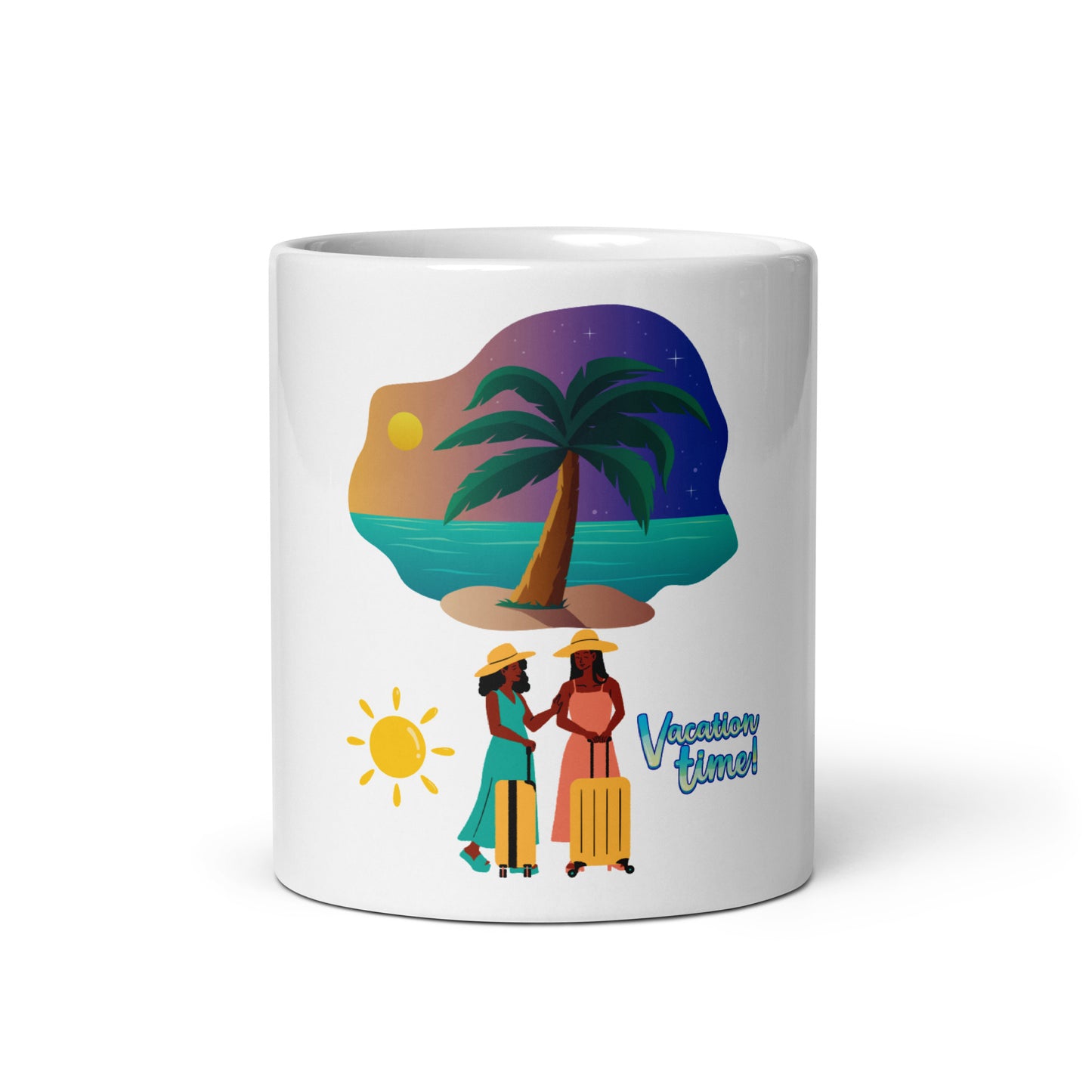 Vacation inspirational White glossy mug