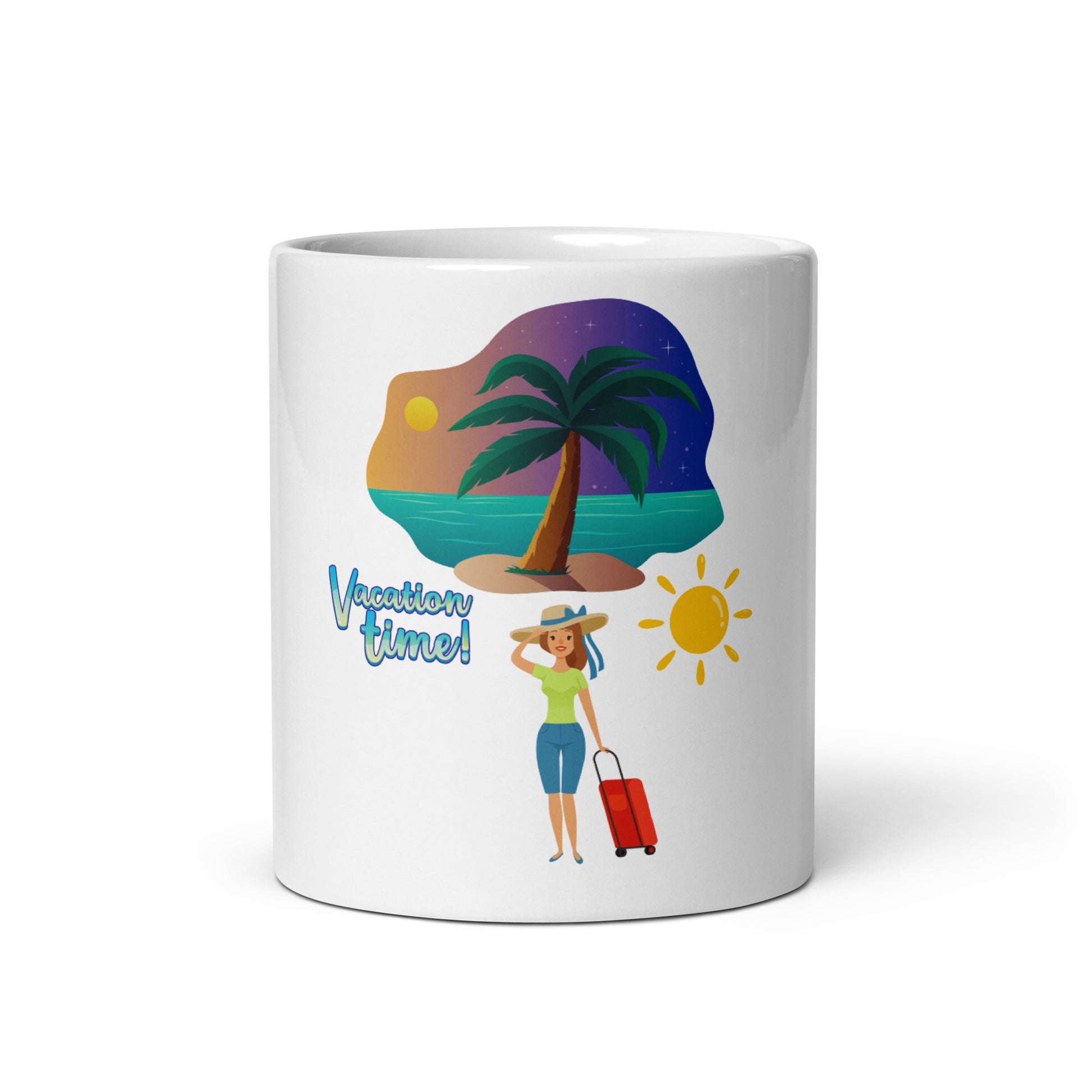 Vacation inspirational White glossy mug