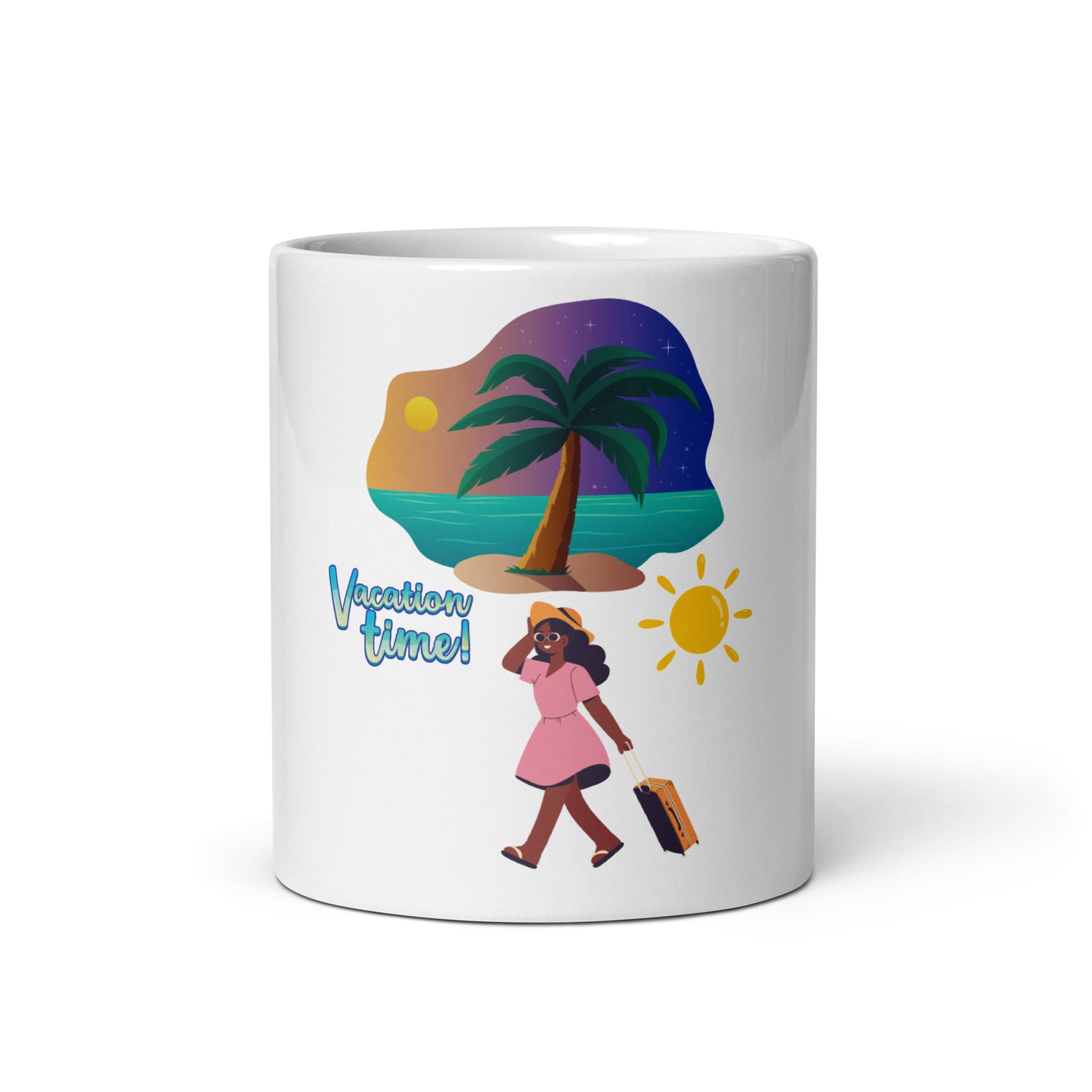 Vacation inspirational White glossy mug