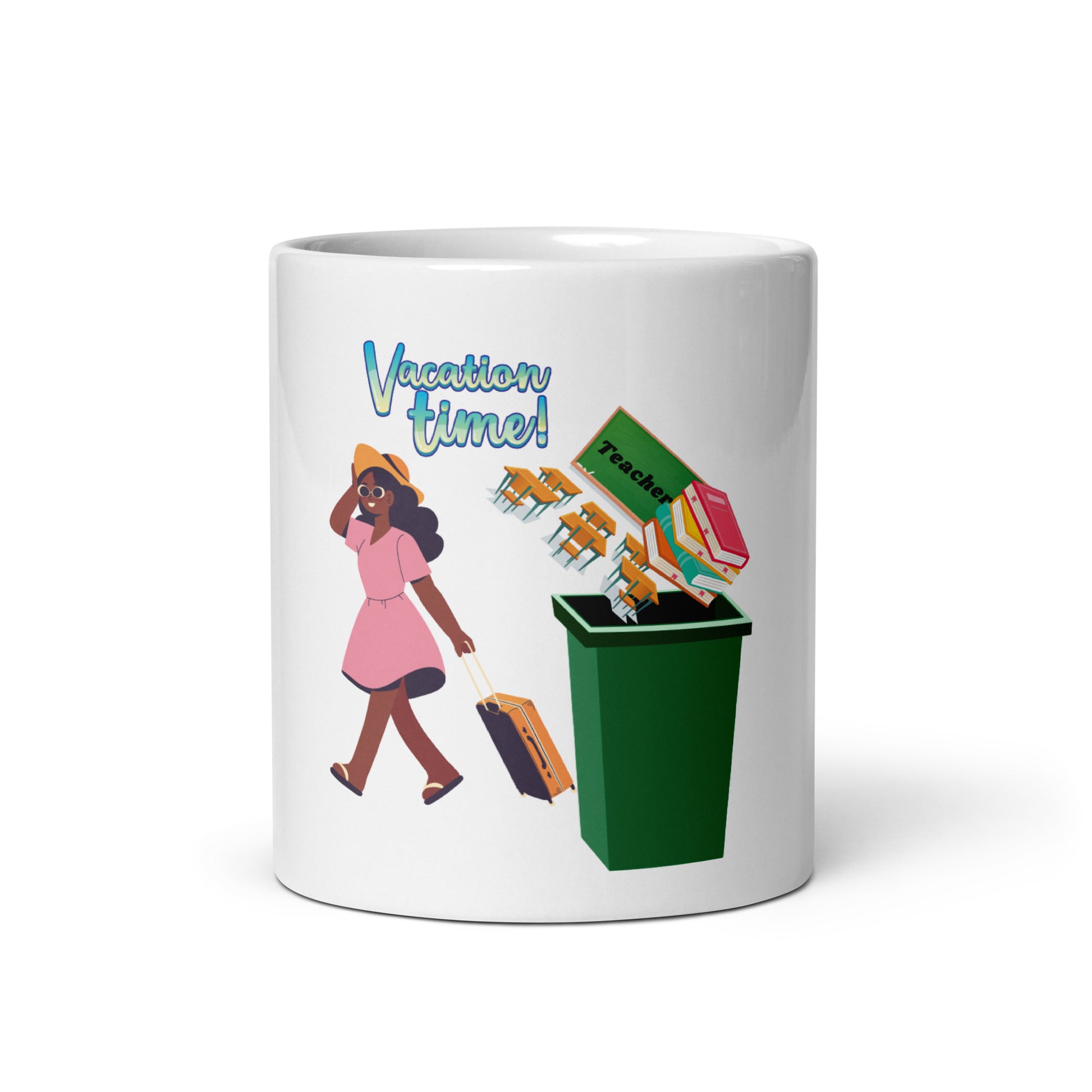 Teacher Vacation inspirational White glossy mug