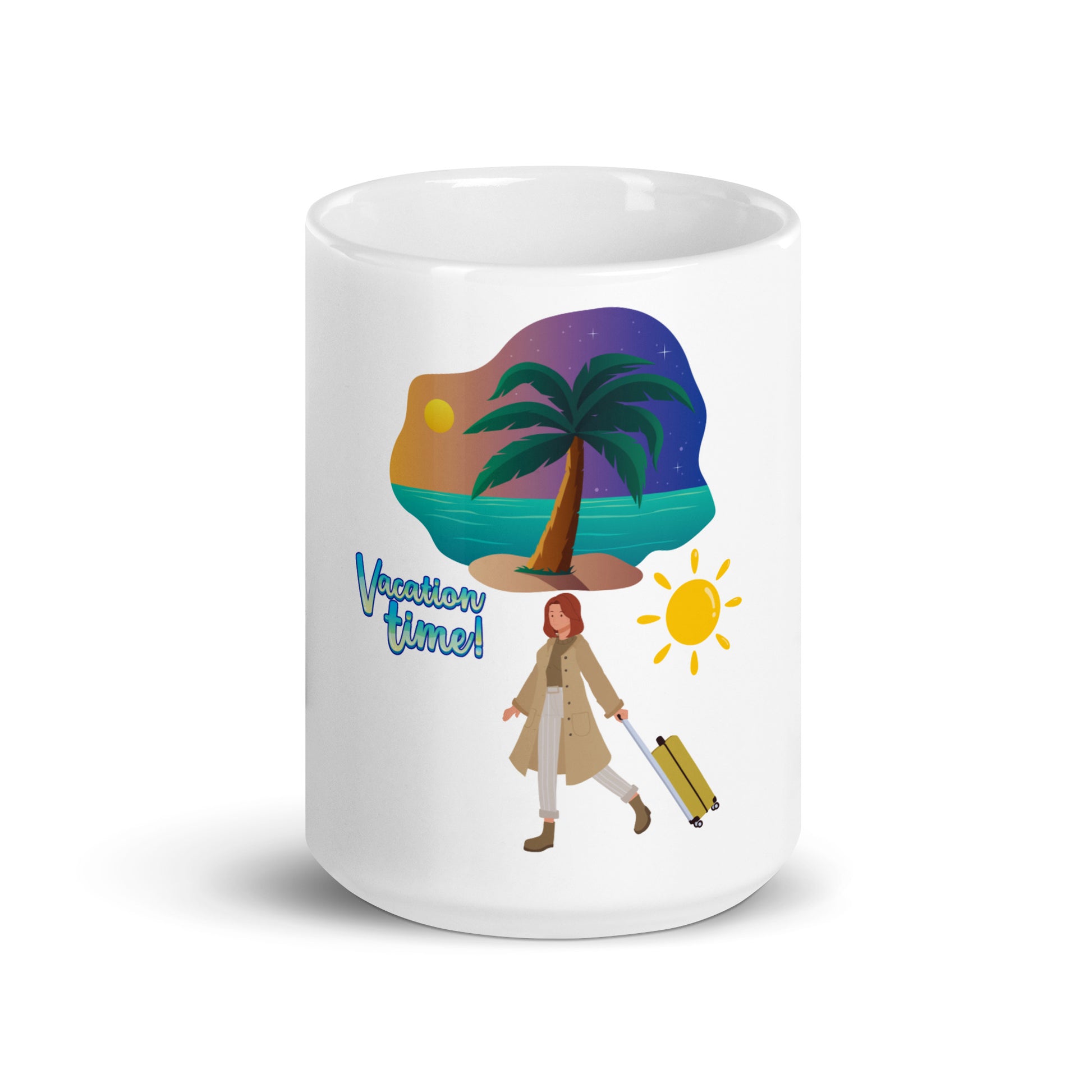 Vacation inspirational White glossy mug