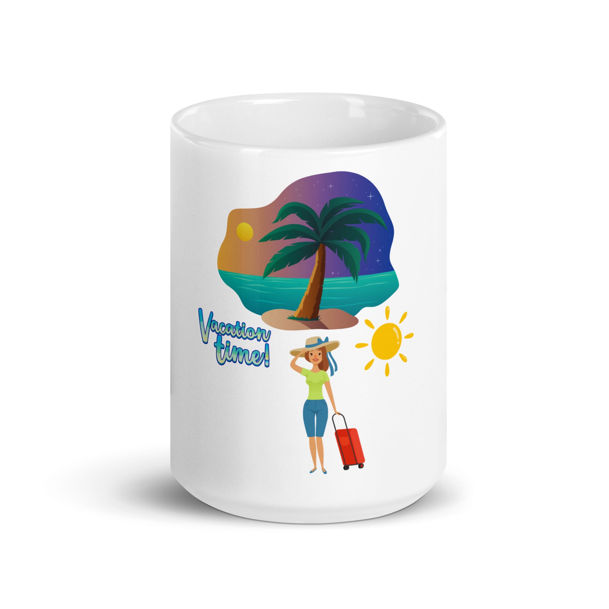 Vacation inspirational White glossy mug