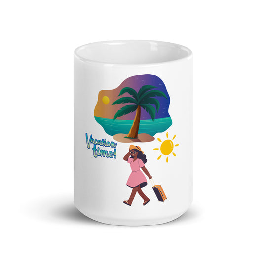 Vacation inspirational White glossy mug