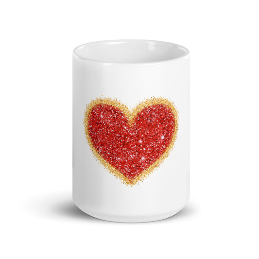 Heart White Glossy Mug