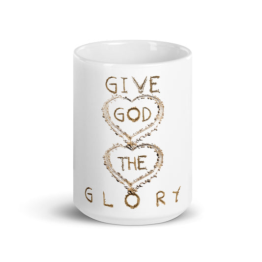 Give God The Glory Inspirational White Glossy Mug