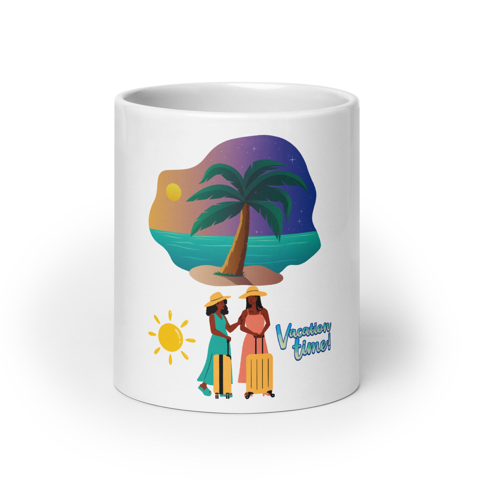 Vacation inspirational White glossy mug