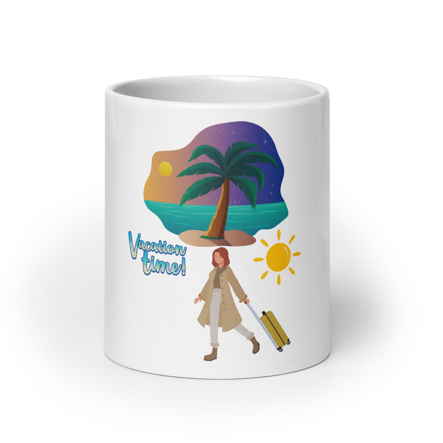 Vacation inspirational White glossy mug