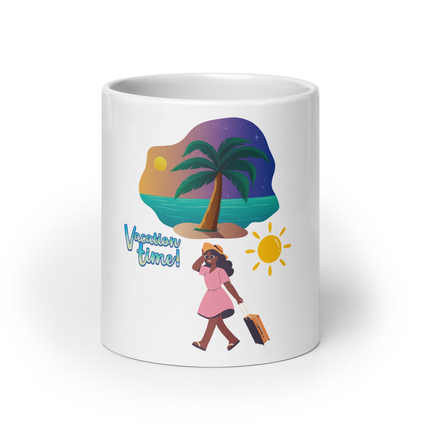 Vacation inspirational White glossy mug