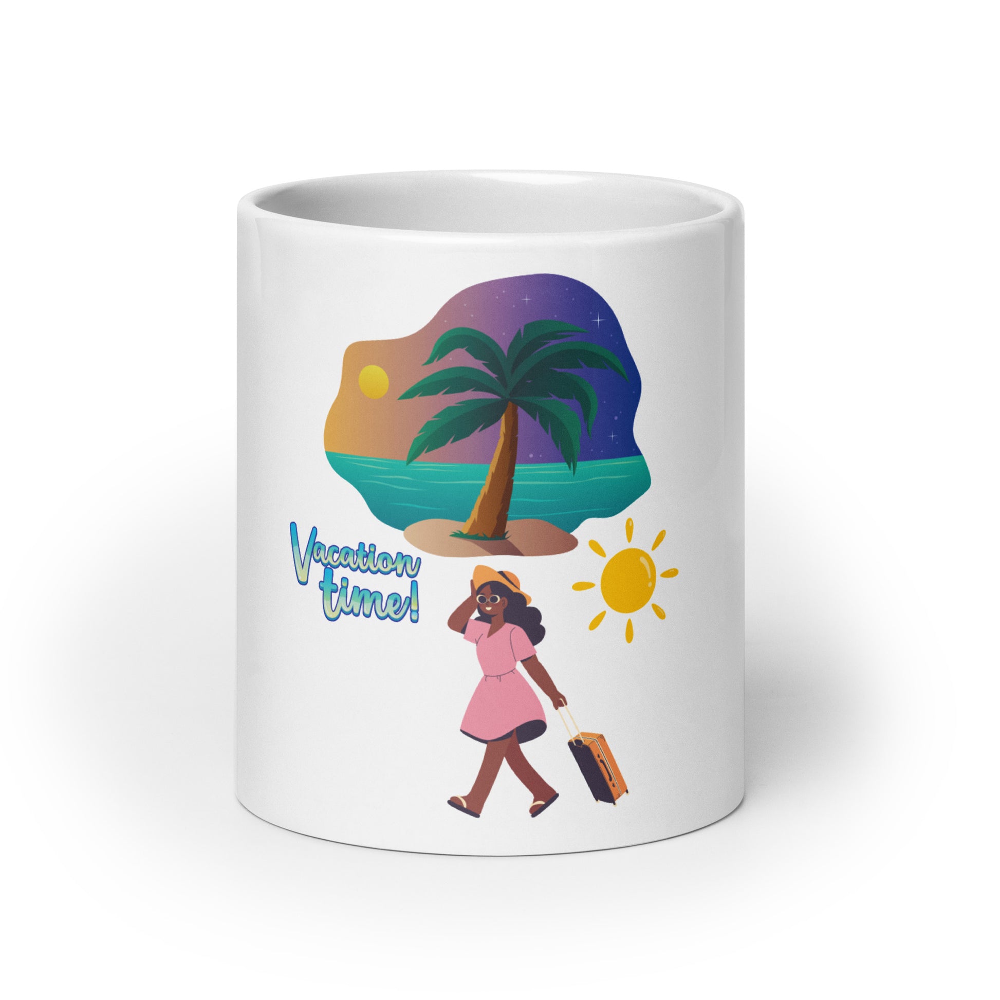 Vacation inspirational White glossy mug