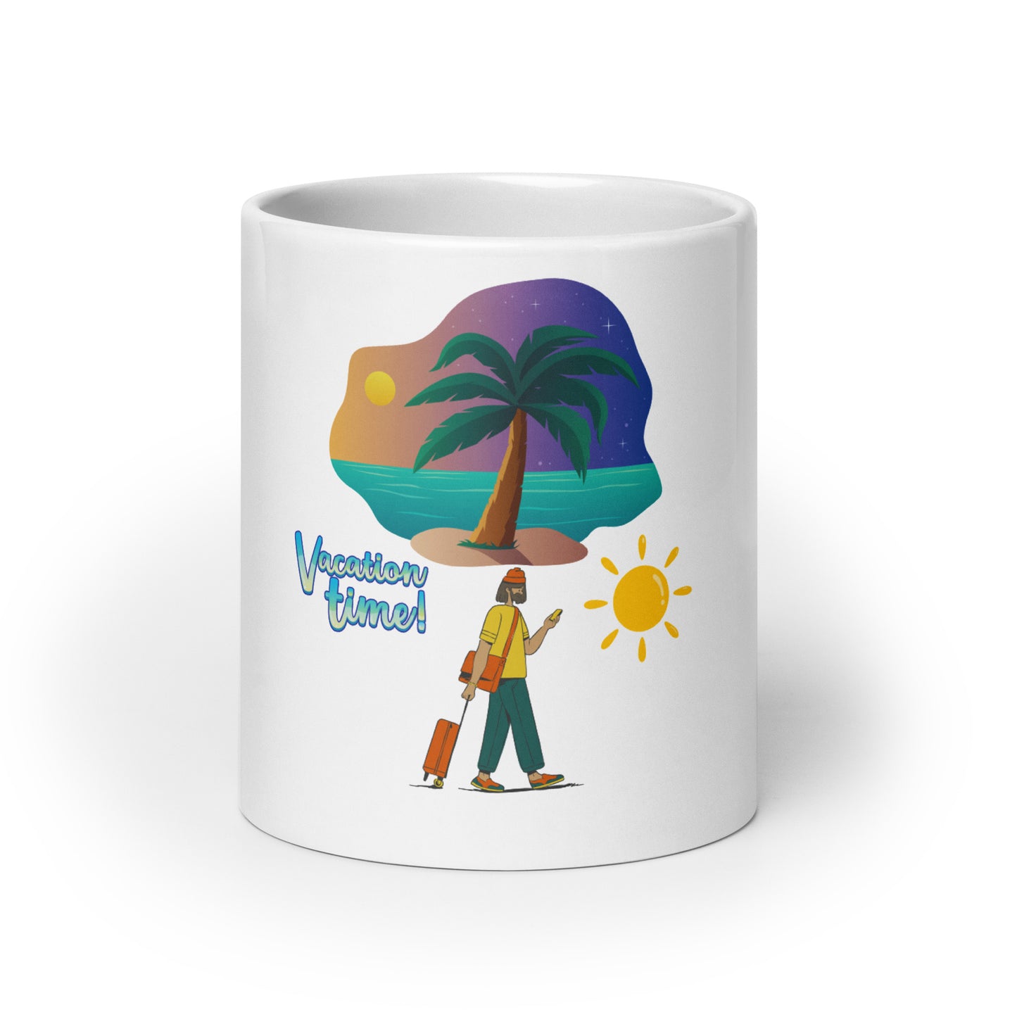 Vacation inspirational White glossy mug