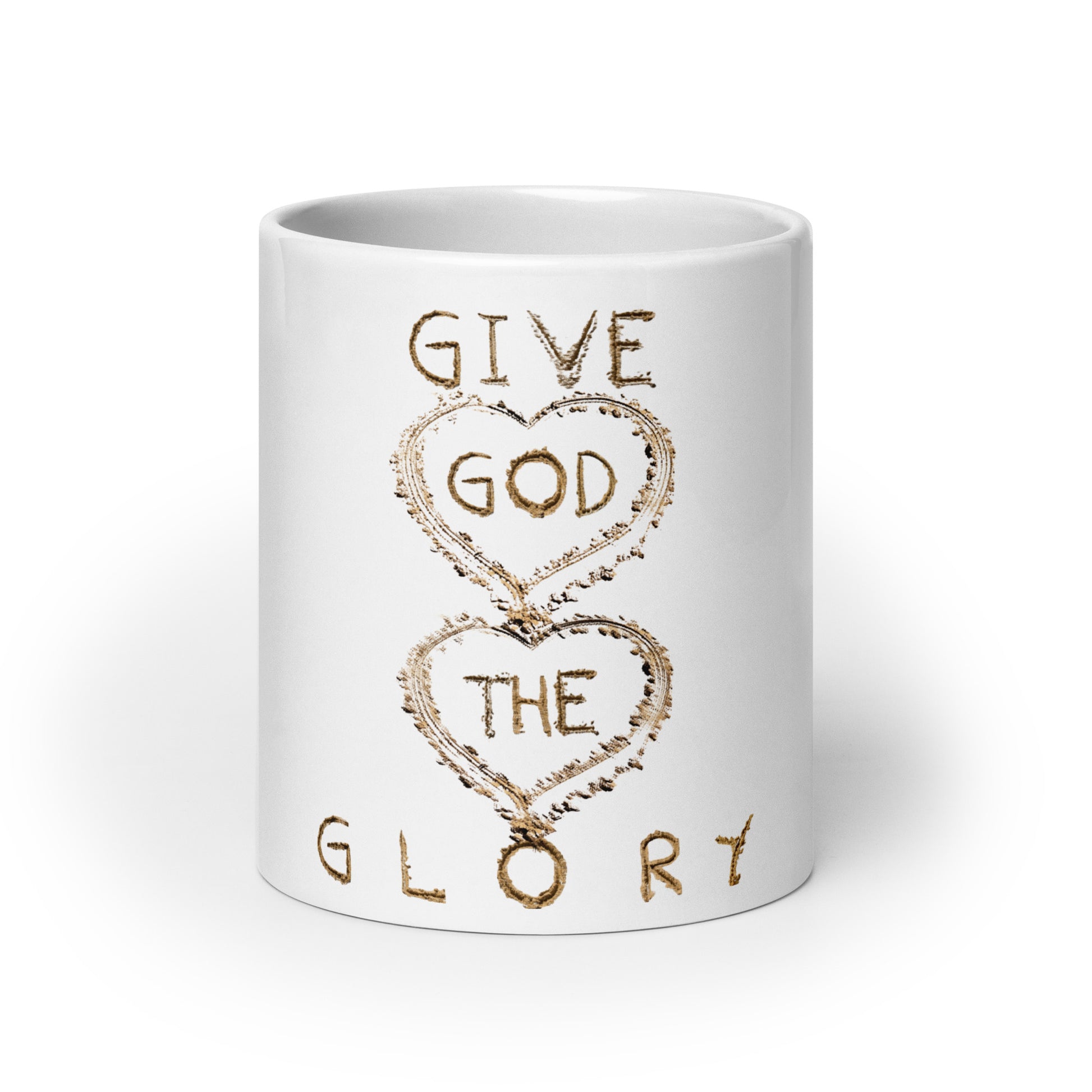 Give God The Glory Inspirational White Glossy Mug