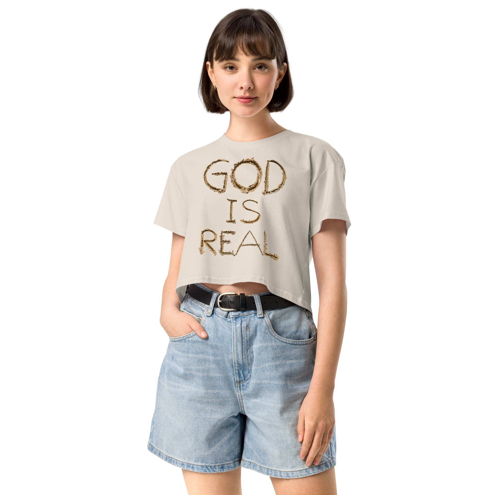 God Is Real Christian Inspirational Crop Top