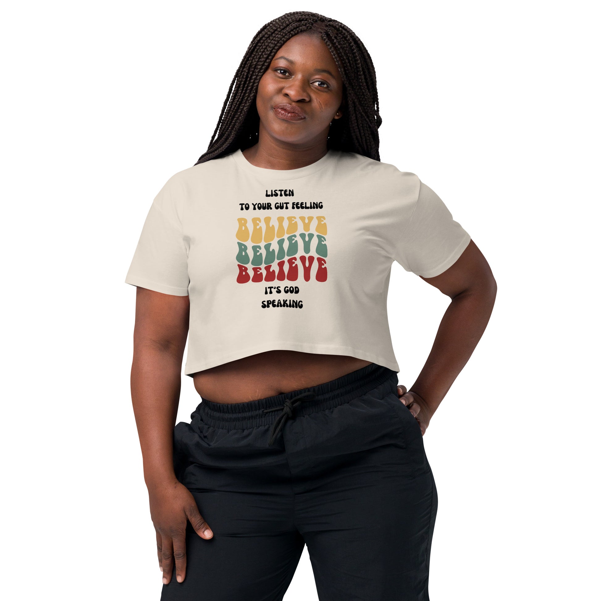 Listen To Your Gut Feeling Women’s Crop Top