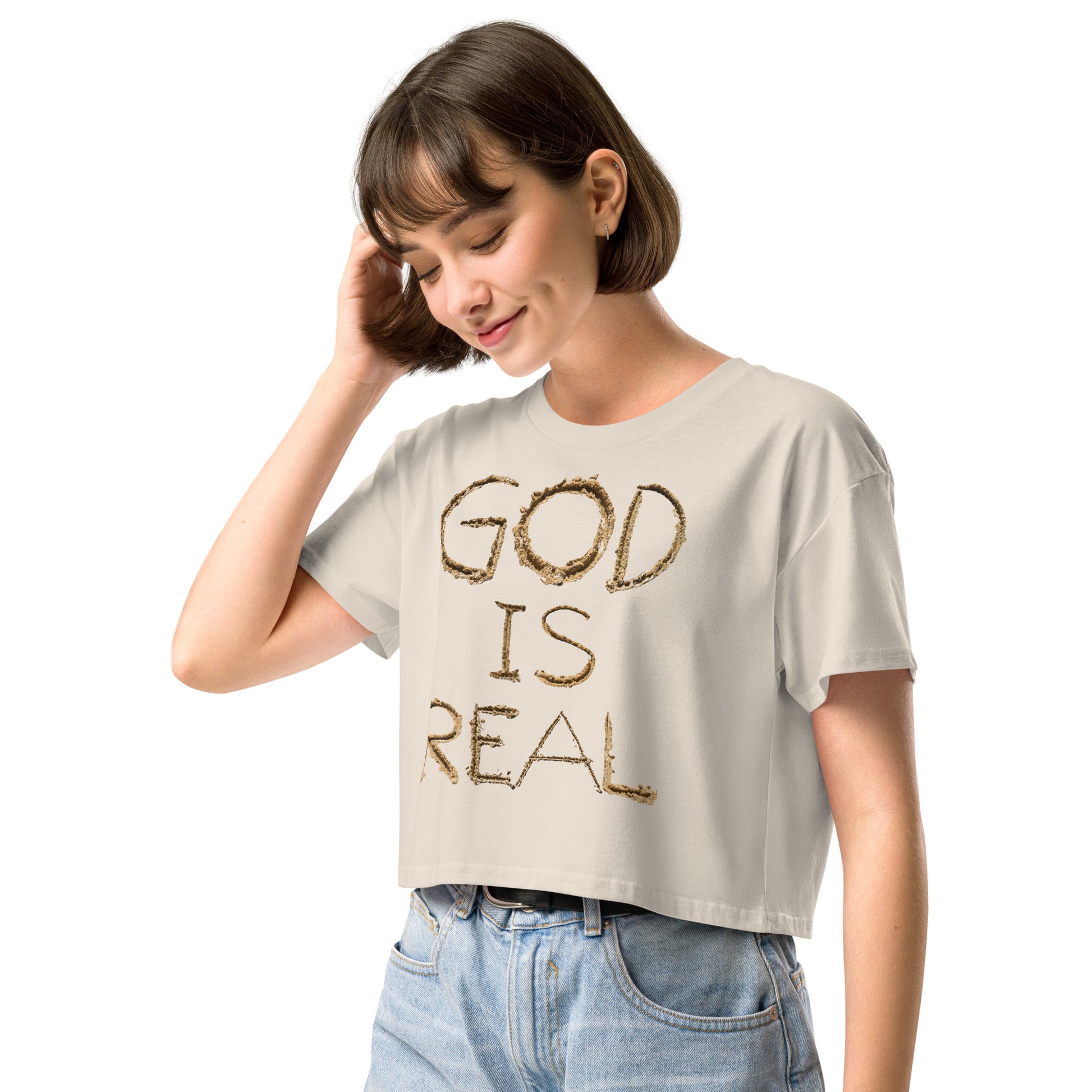 God Is Real Christian Inspirational Crop Top