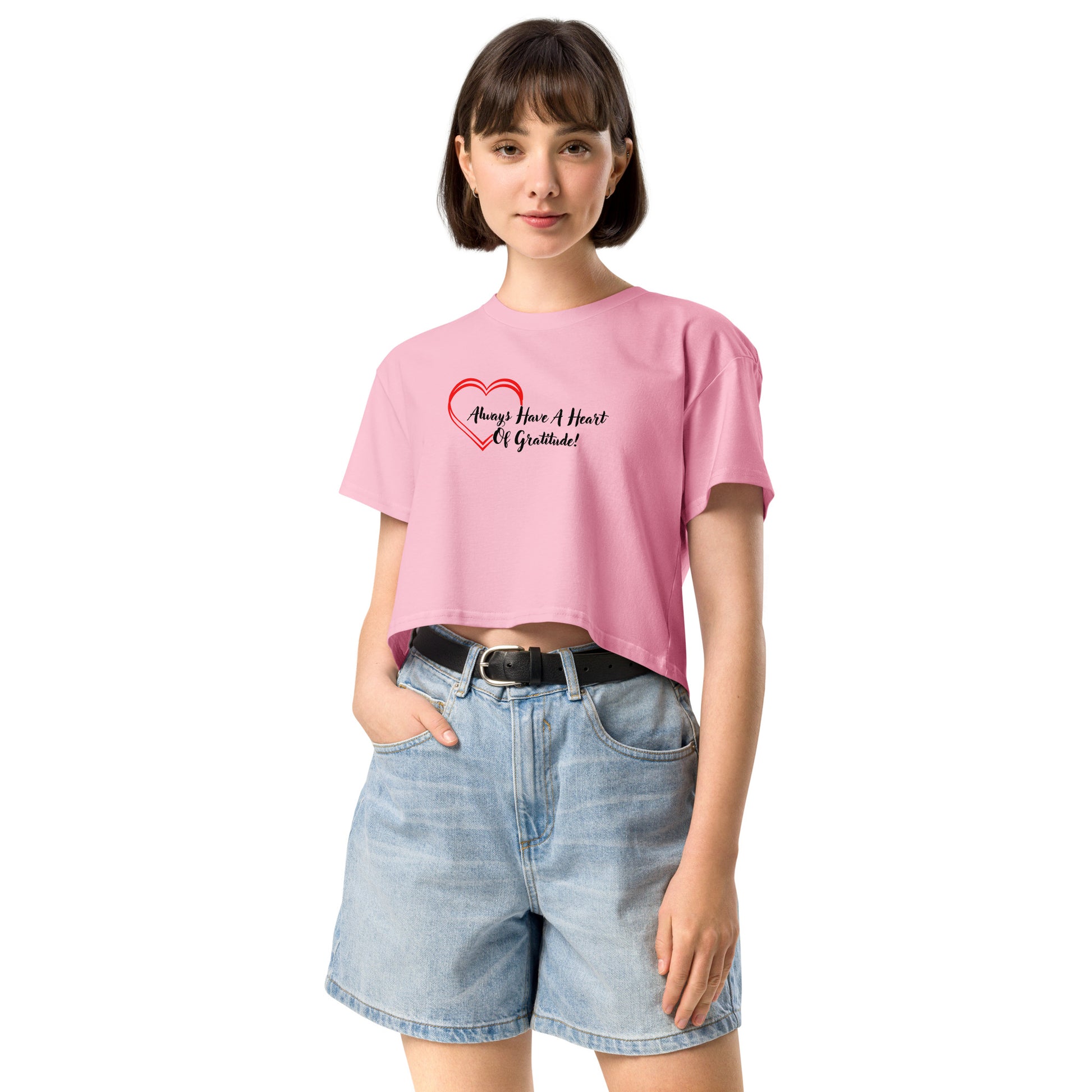 Heart of Gratitude Motivational Women’s Crop Top