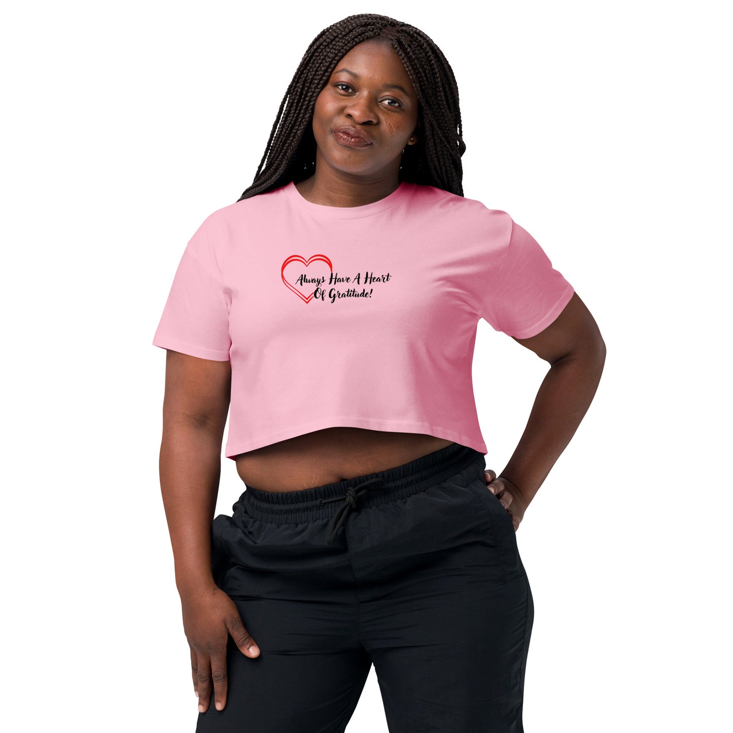 Heart of Gratitude Motivational Women’s Crop Top