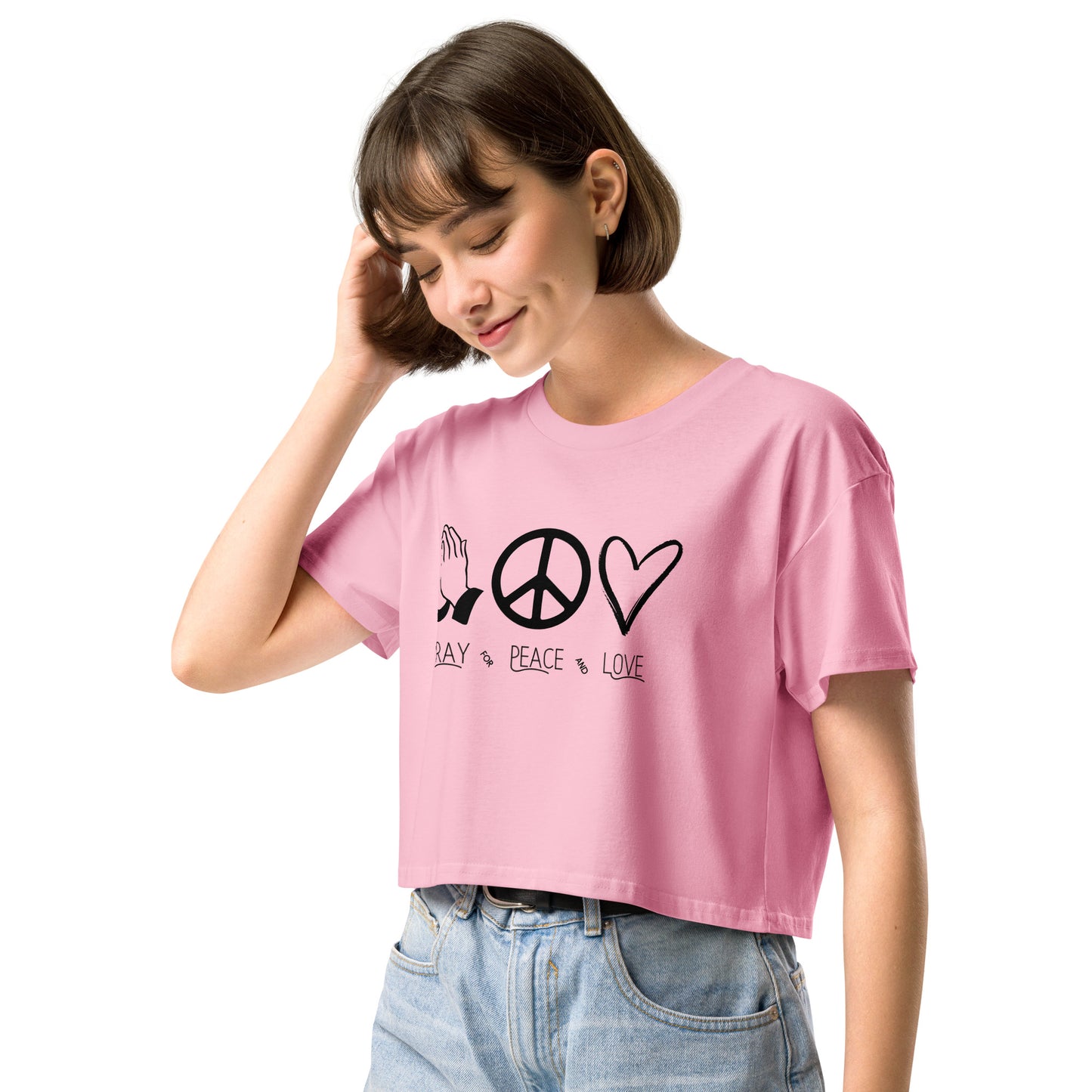 Pray for Peace and Love Inspirational Crop Top