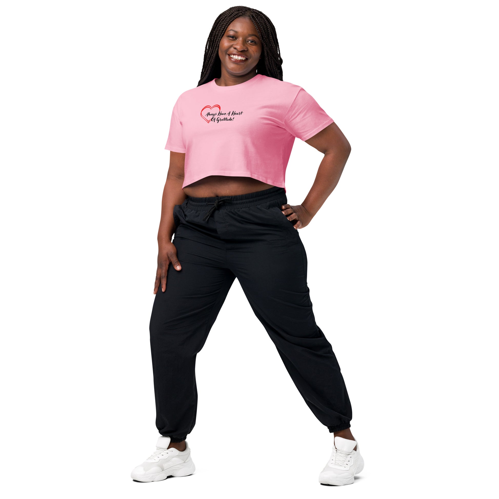 Heart of Gratitude Motivational Women’s Crop Top