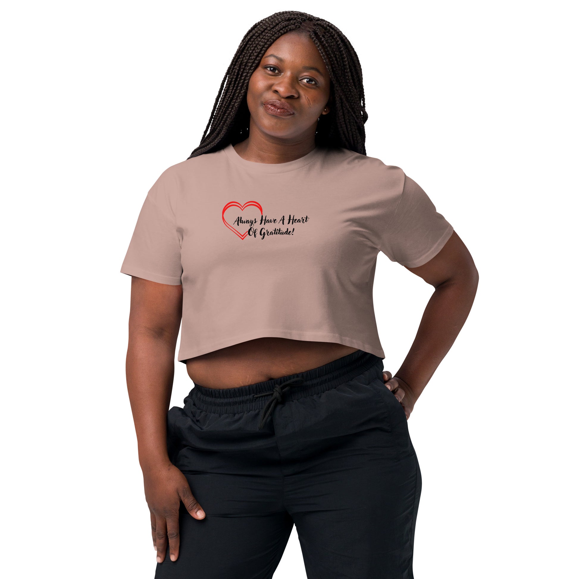 Heart of Gratitude Motivational Women’s Crop Top